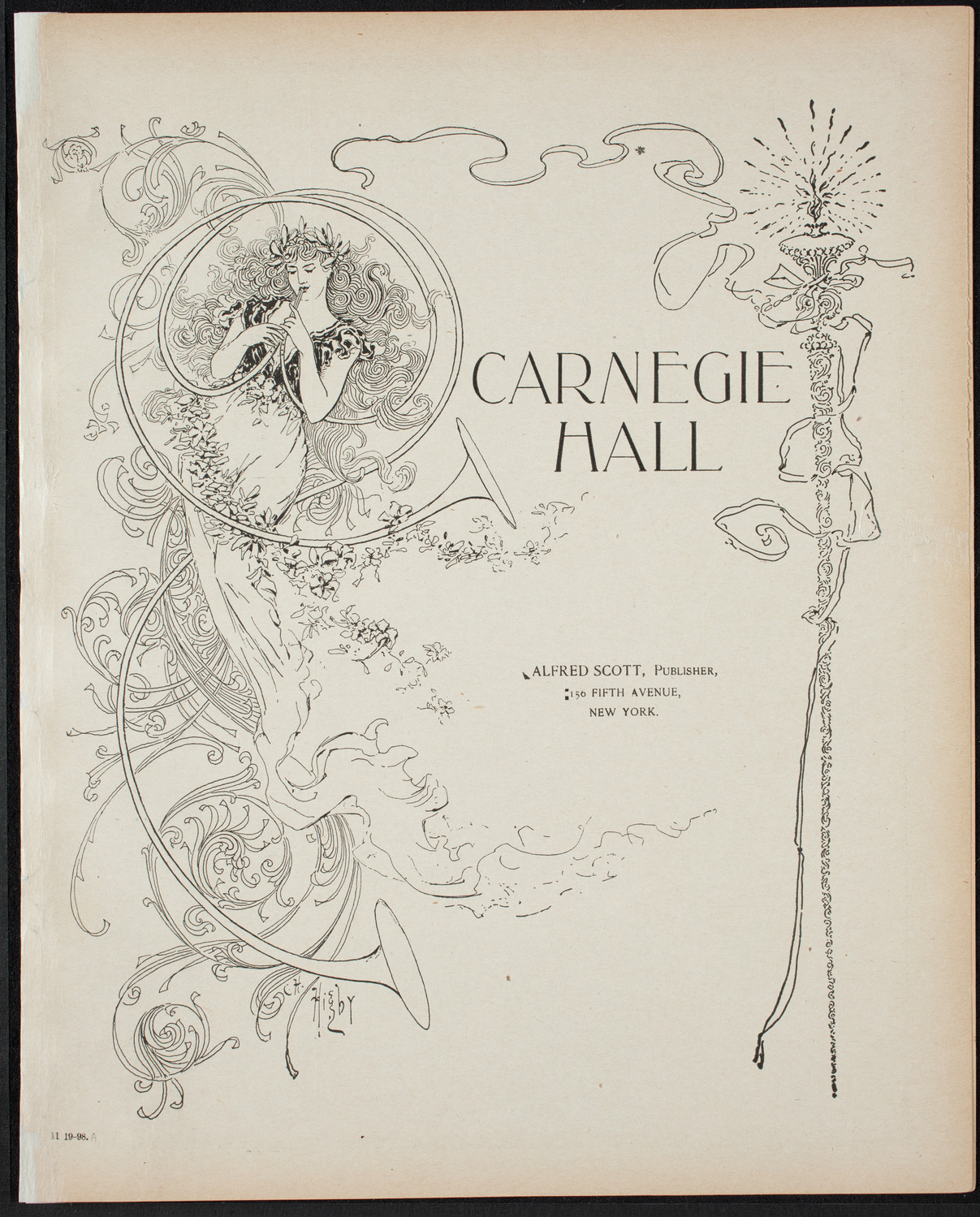 Moriz Rosenthal, Piano, November 19, 1898, program page 1