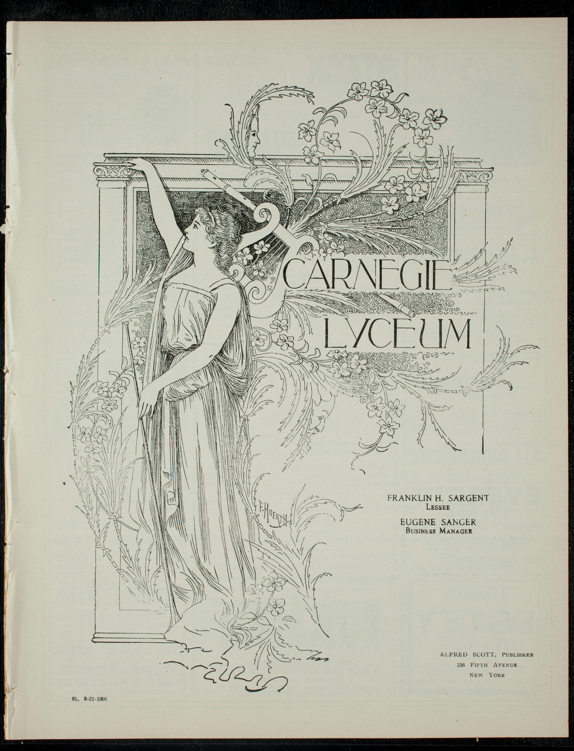 The Columbia University Musical Society, February 21, 1901, program page 1