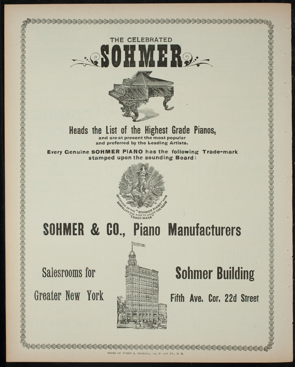 Columbia University Musical Society, March 4, 1899, program page 8