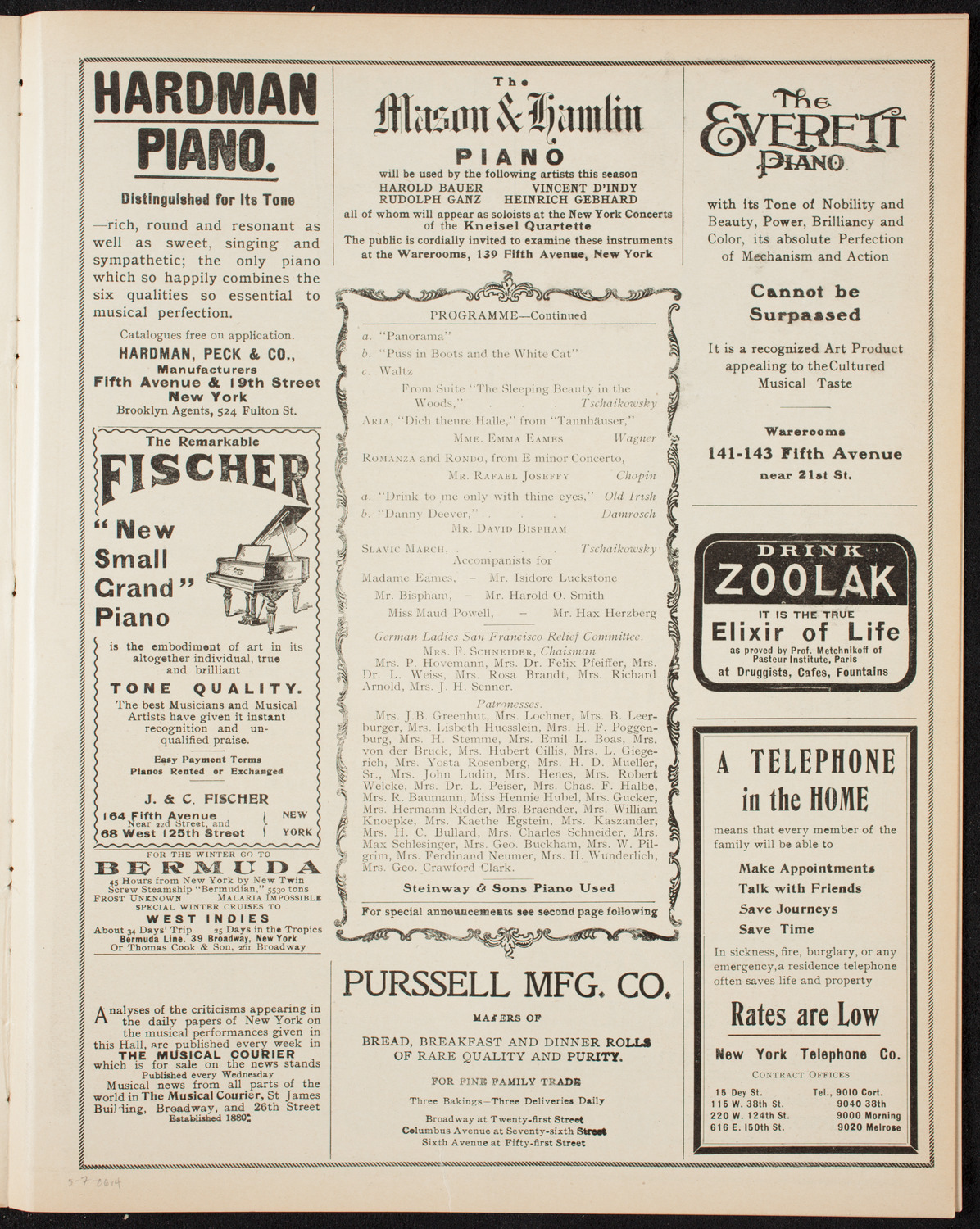 Benefit for San Francisco Earthquake Victims, May 7, 1906, program page 7