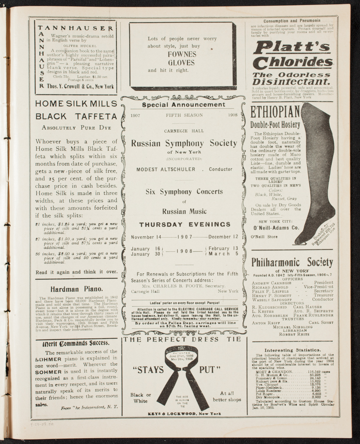 Young Men's Symphony Orchestra of New York, April 28, 1907, program page 9