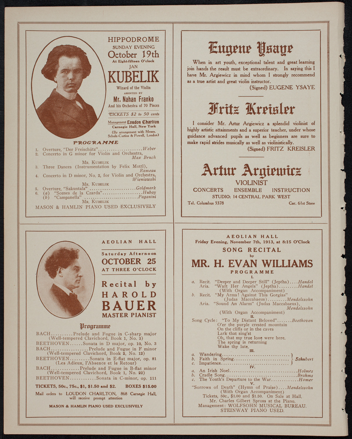 Verdi Centenary Festival, October 19, 1913, program page 10