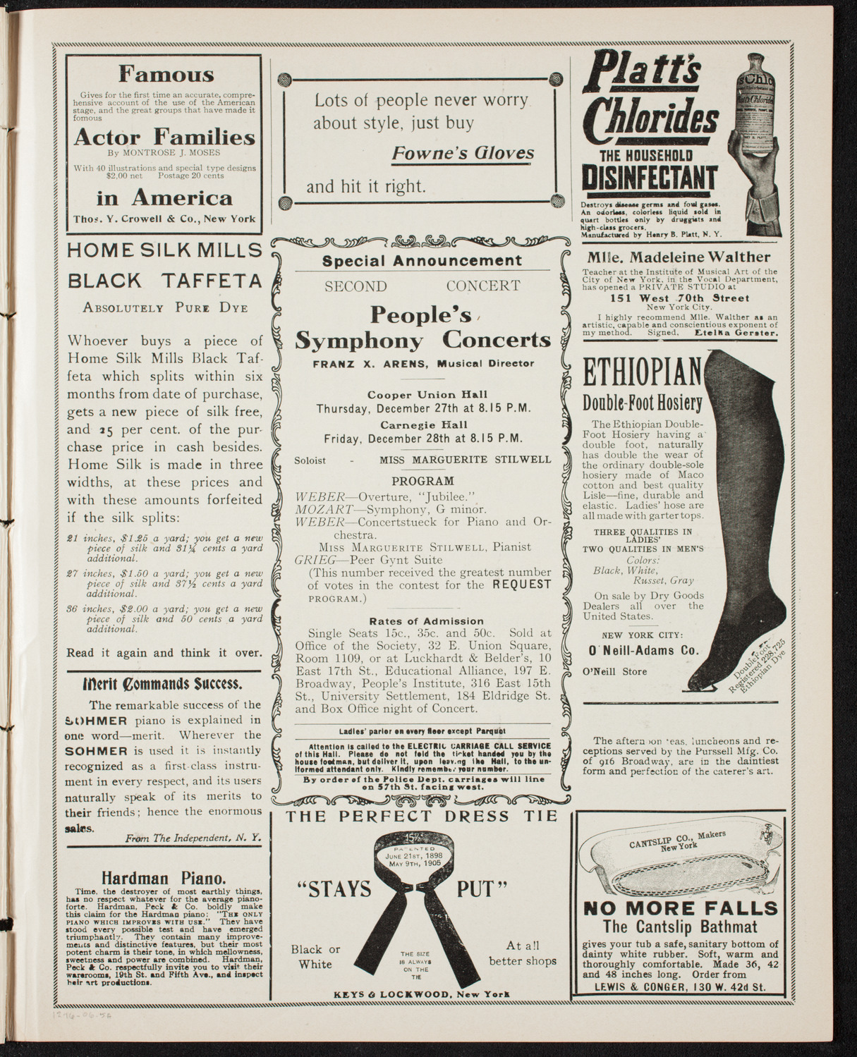 New York Symphony Orchestra, December 16, 1906, program page 9