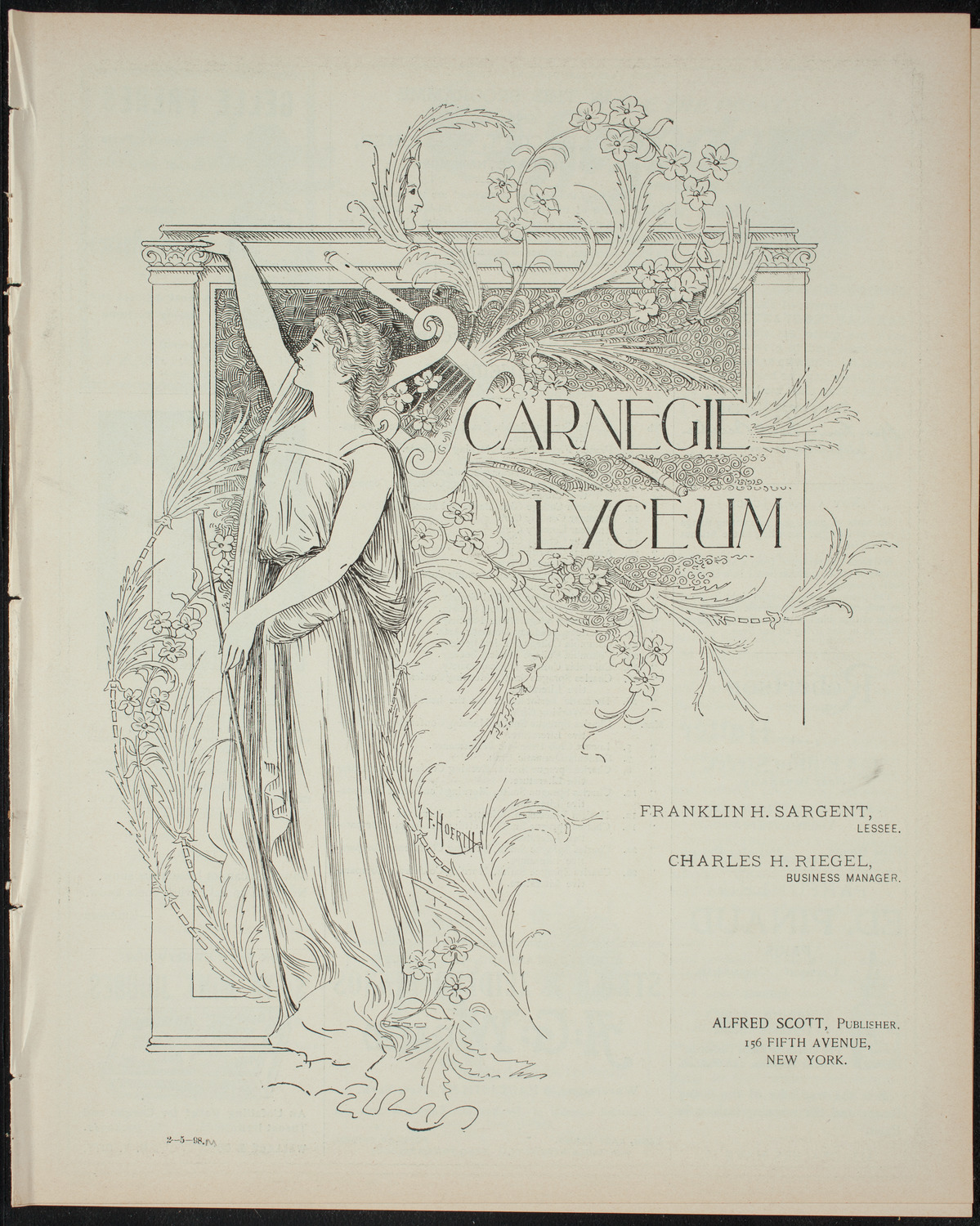 Comparative Literature Society Saturday Morning Conference, February 5, 1898, program page 1