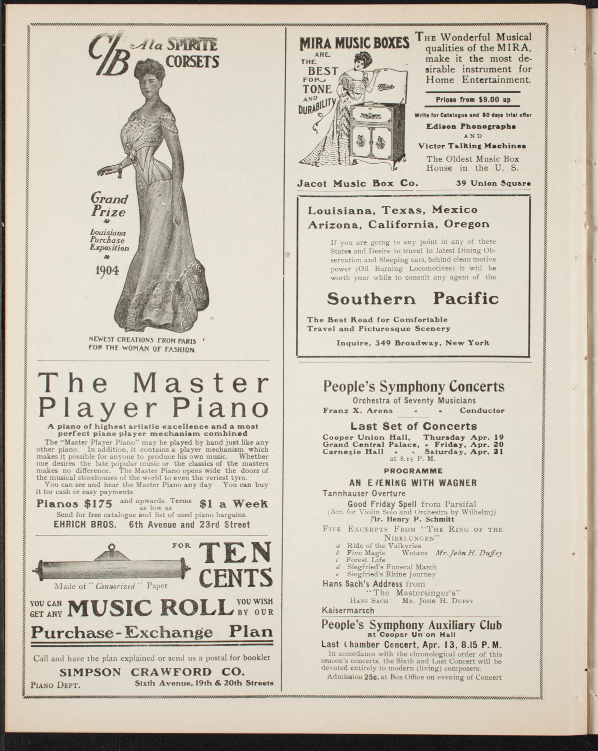 New York Philharmonic, March 23, 1906, program page 8
