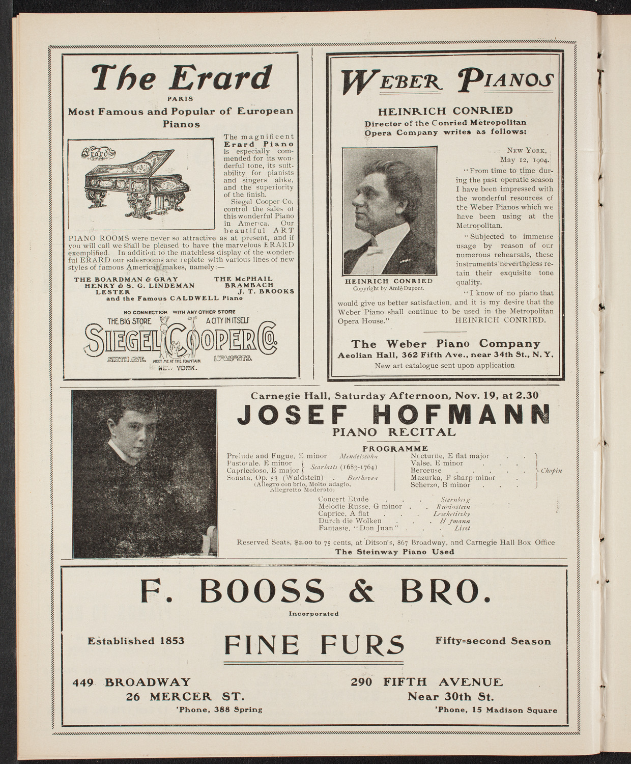 New York Philharmonic, November 11, 1904, program page 6