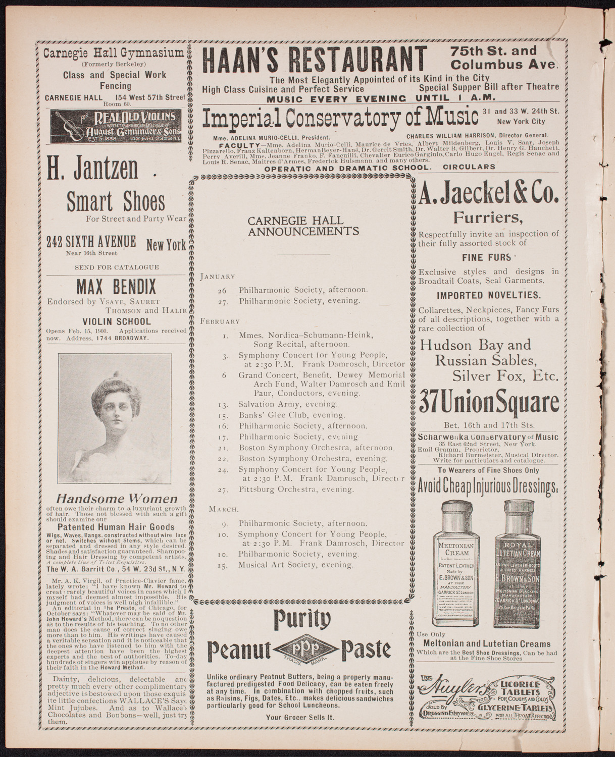 Pittsburgh Symphony Orchestra, January 23, 1900, program page 2