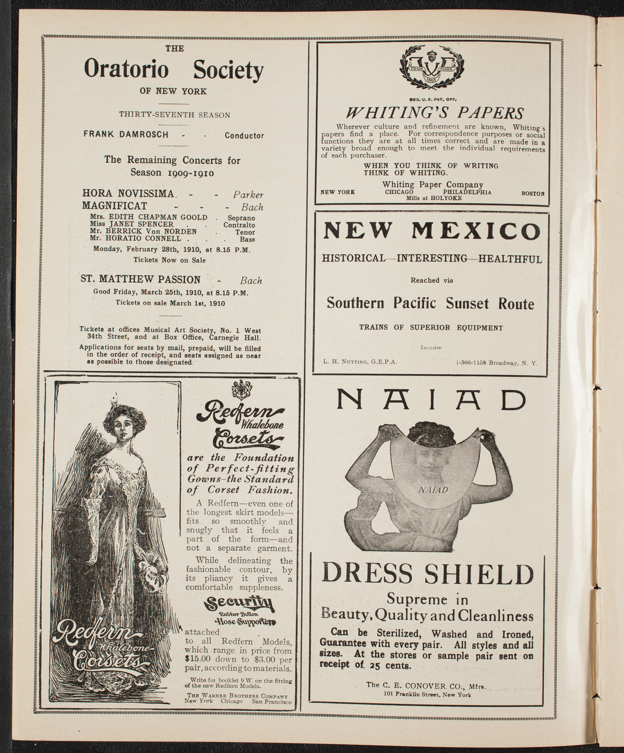 New York Philharmonic, February 13, 1910, program page 2