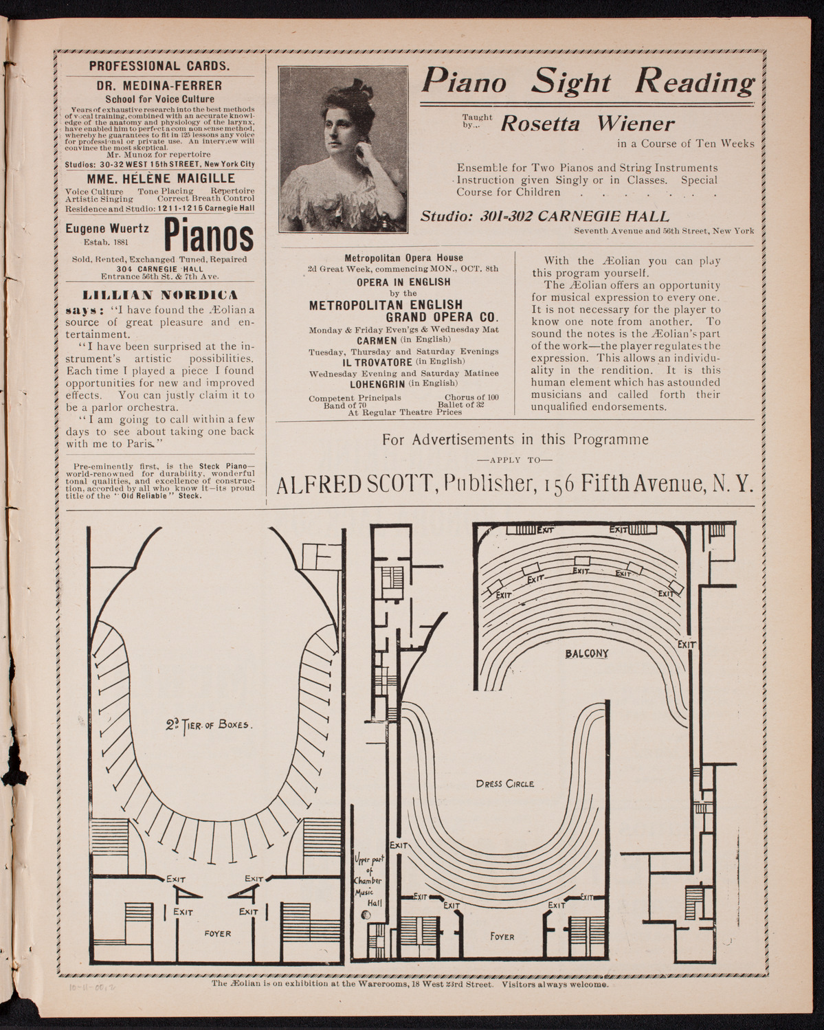 Ernestine Schumann-Heink, Mezzo-Soprano, and Leonora Jackson, Violin, October 11, 1900, program page 3