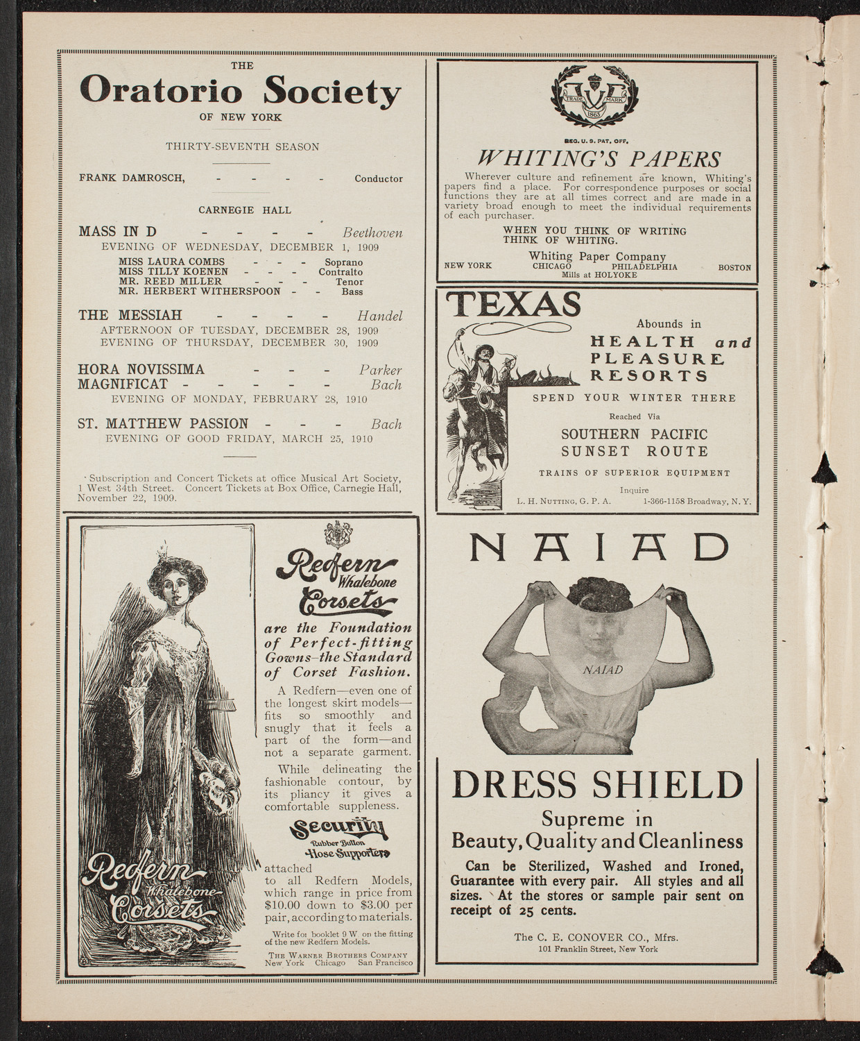 Elmendorf Lecture: At the Gates of the East, November 28, 1909, program page 2