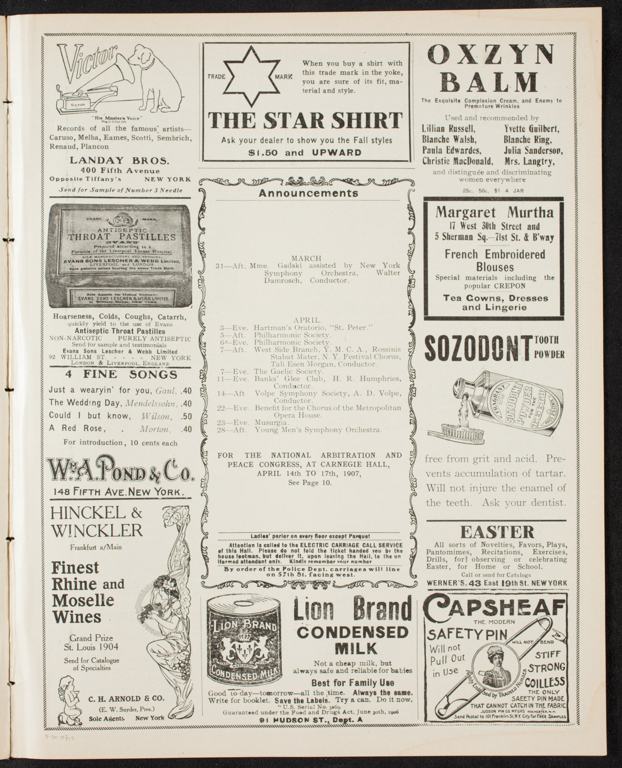 Symphony Concert for Young People, March 30, 1907, program page 3