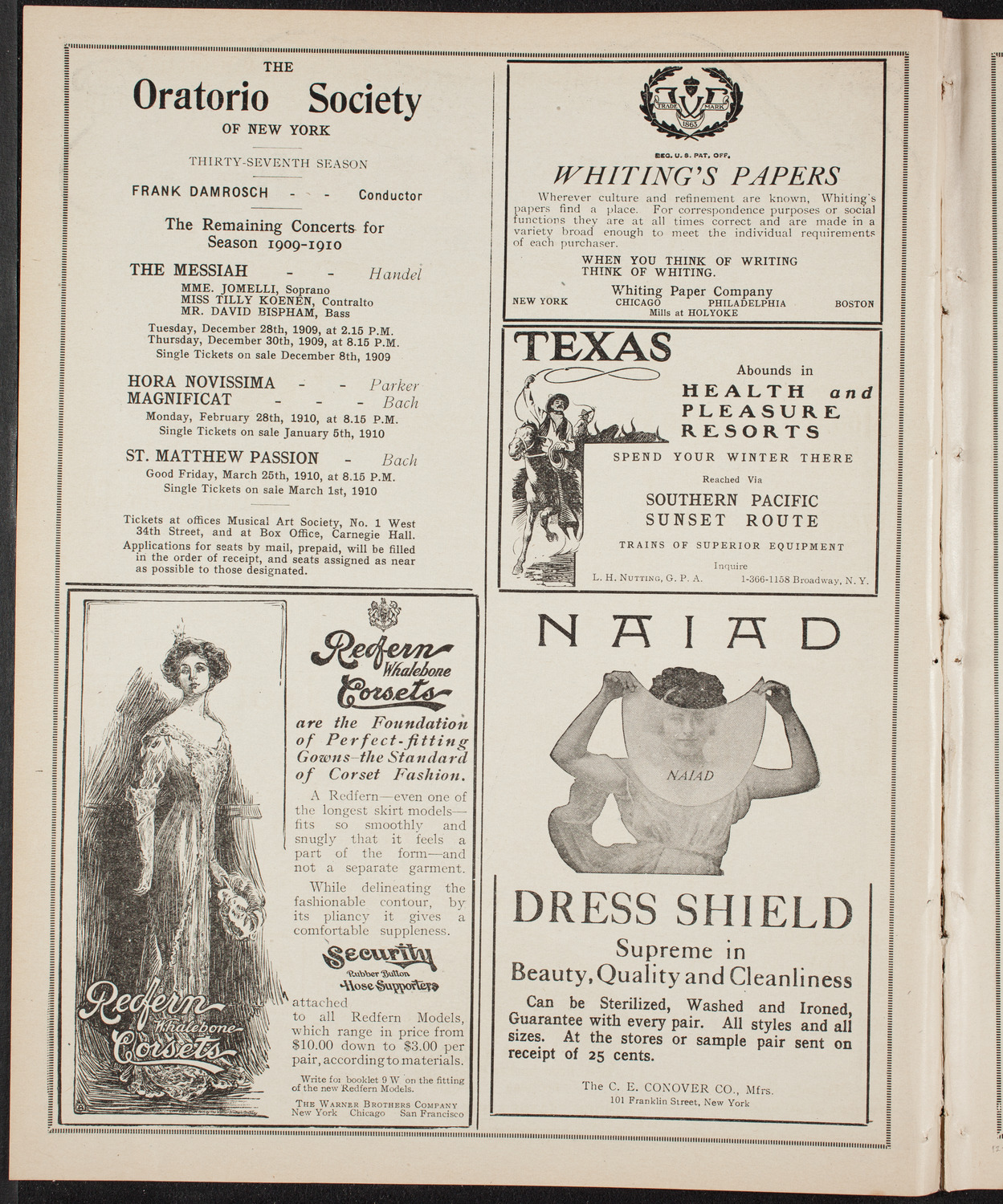 Russian Symphony Society of New York, December 2, 1909, program page 2