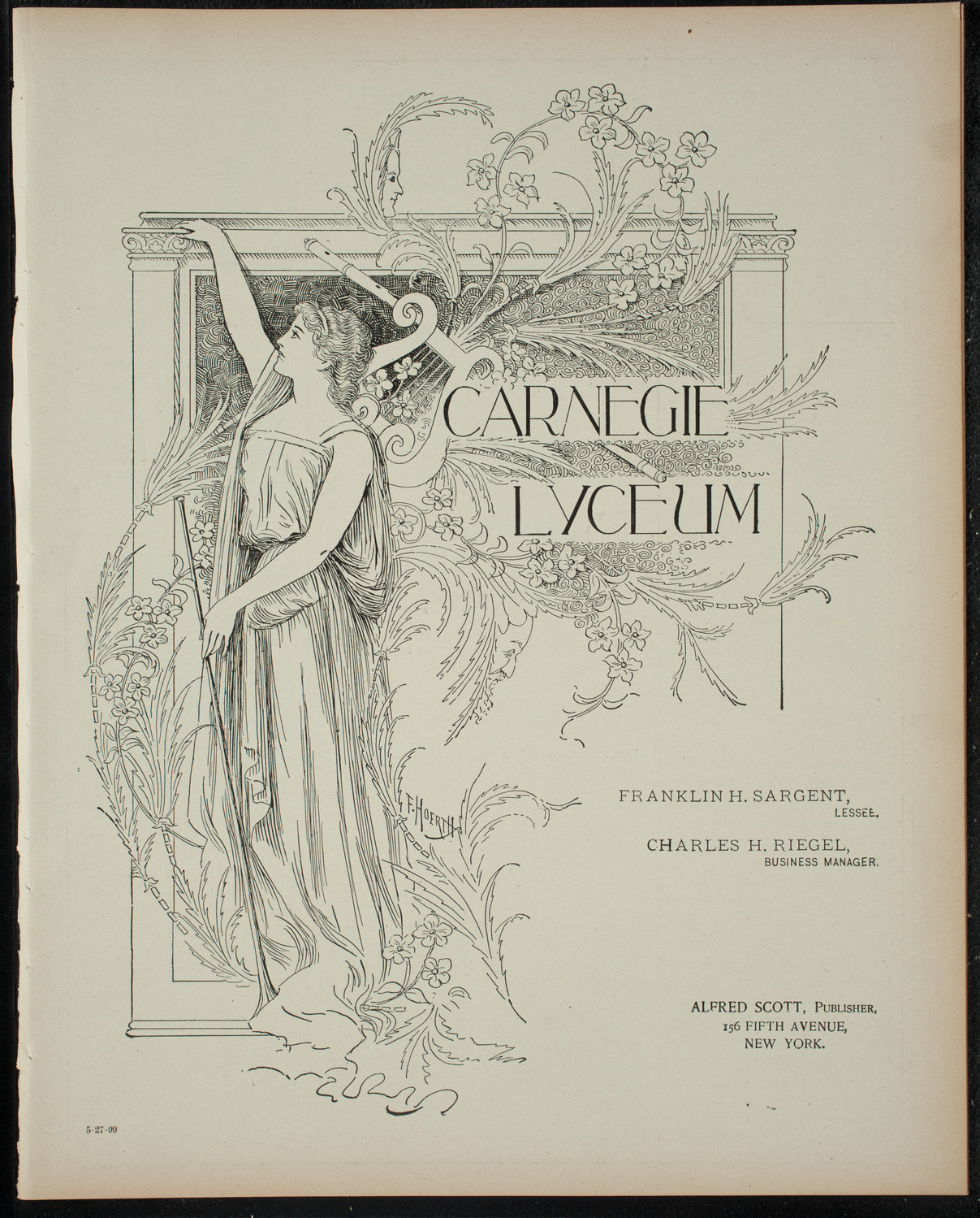 Armenian Dramatic Company of New York, May 27, 1899, program page 1