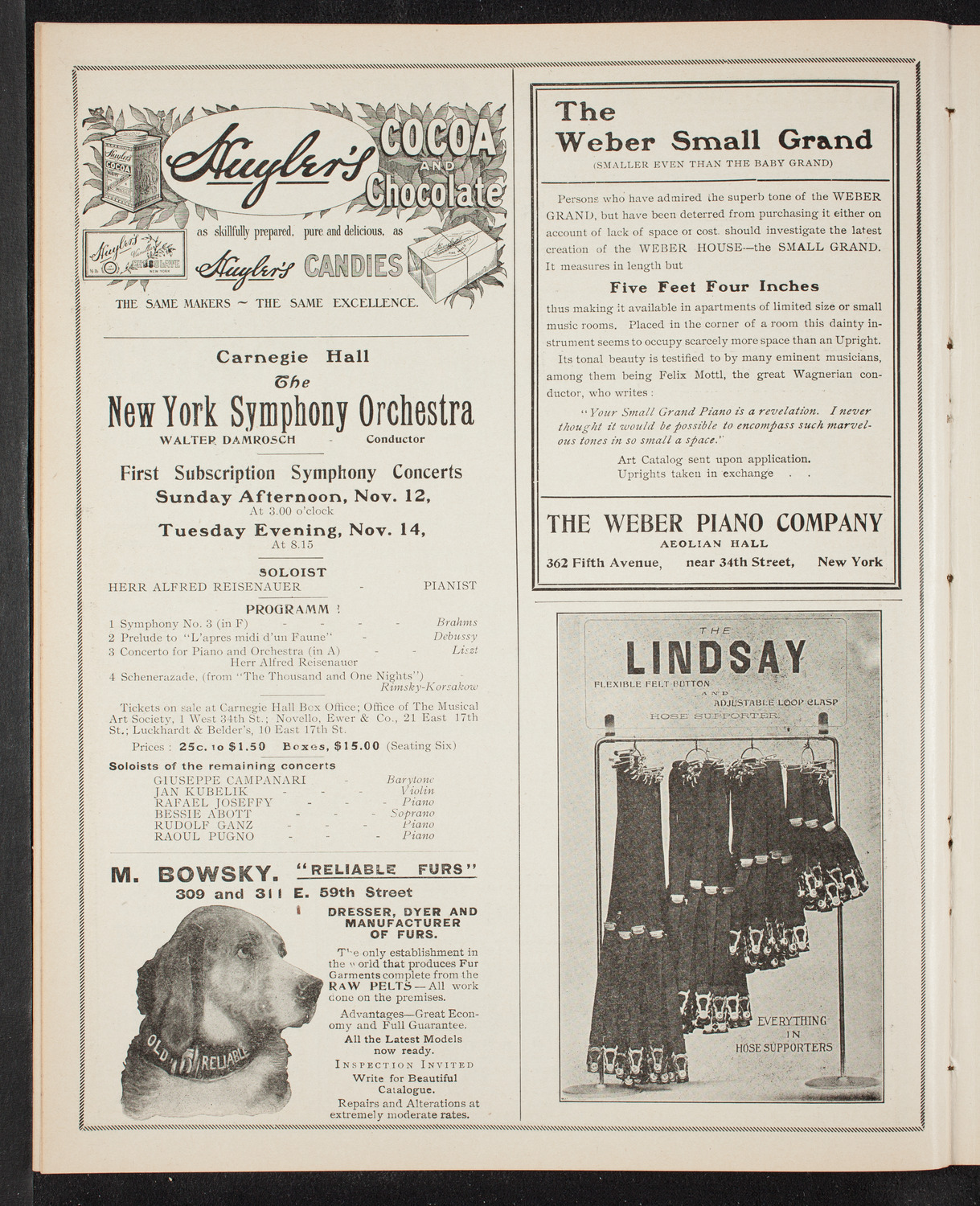 New York Philharmonic, November 10, 1905, program page 6