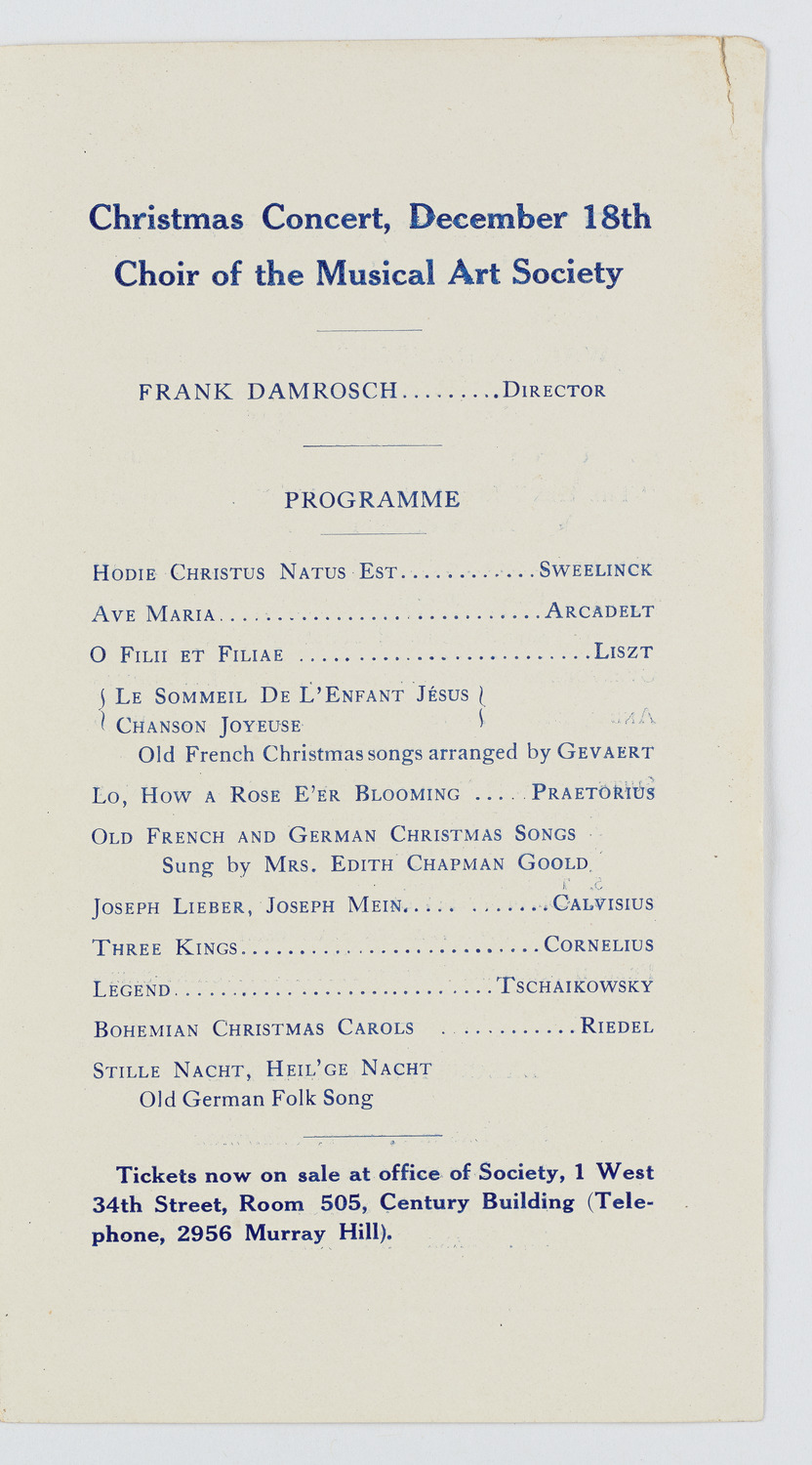 Symphony Concert for Young People, 1909-1910