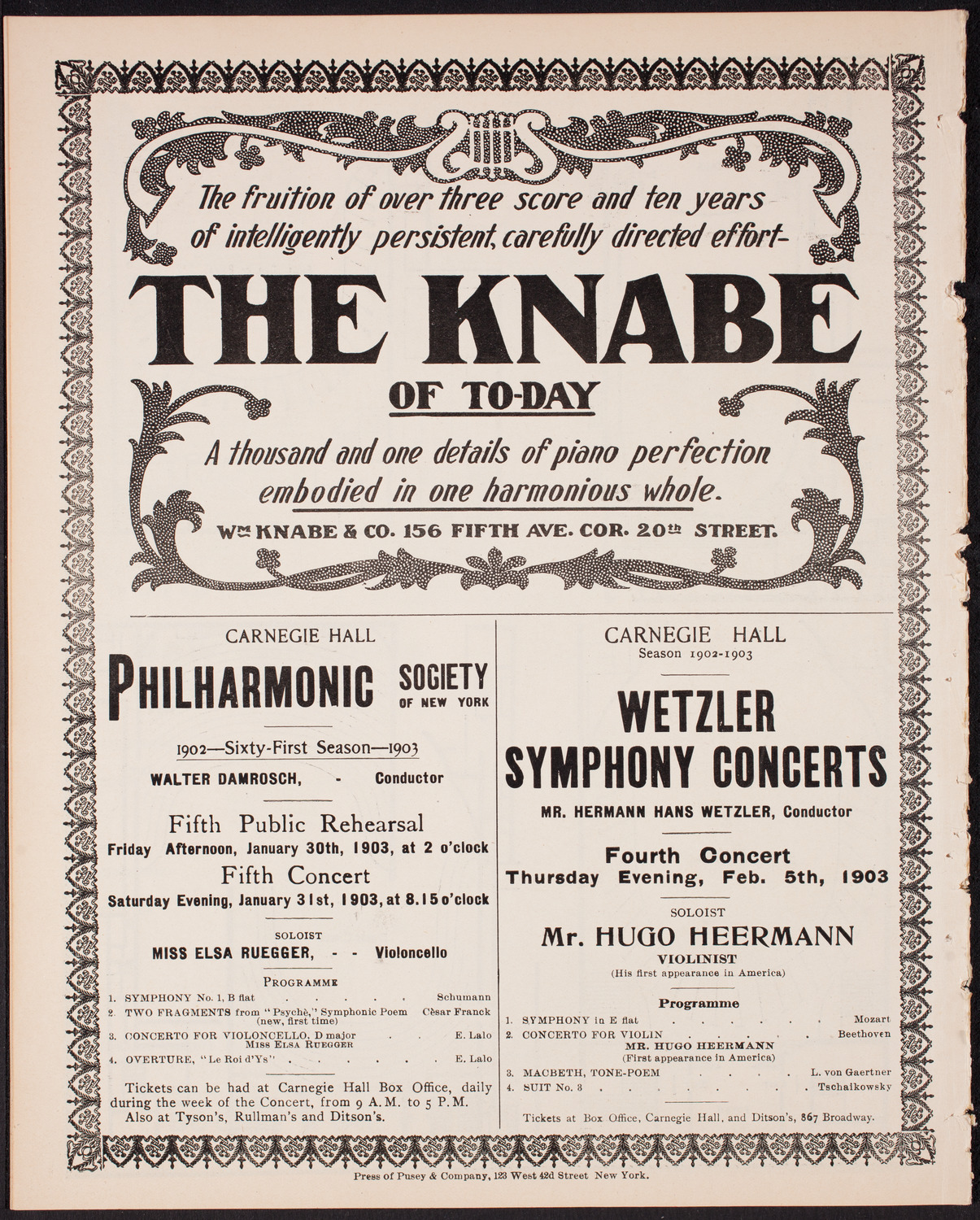 New York Philharmonic, January 9, 1903, program page 12