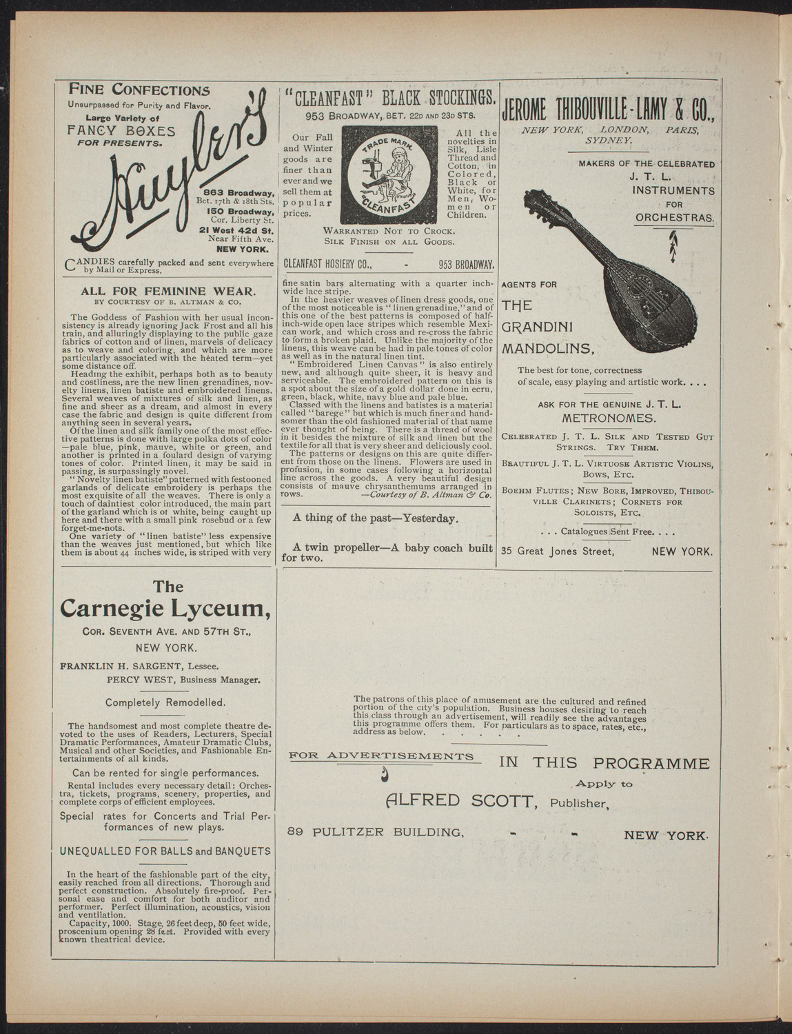Lecture Series: Sociology in its Practical Aspects, March 3, 1897, program page 4