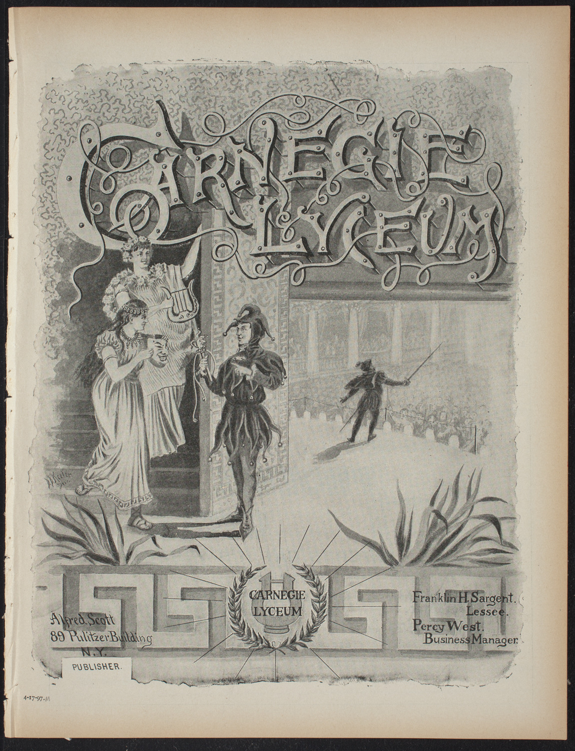 Saturday Morning Conferences on Comparative Literature, April 17, 1897, program page 1