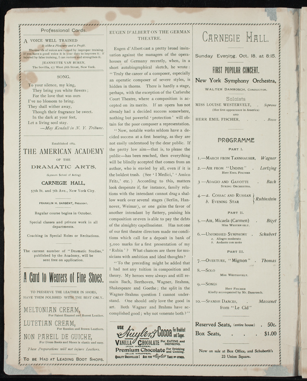 Zion Grand Centennial Jubilee, Concert and Banquet, October 12, 1896, program page 2
