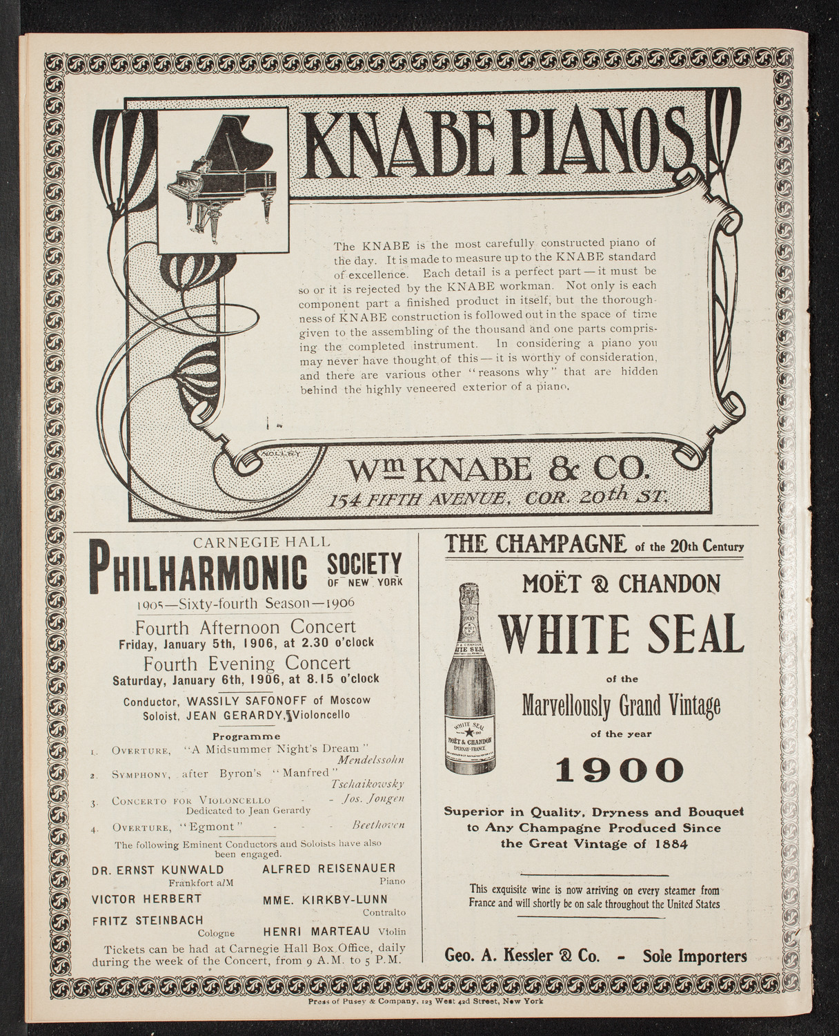 New York Symphony Orchestra, December 17, 1905, program page 12