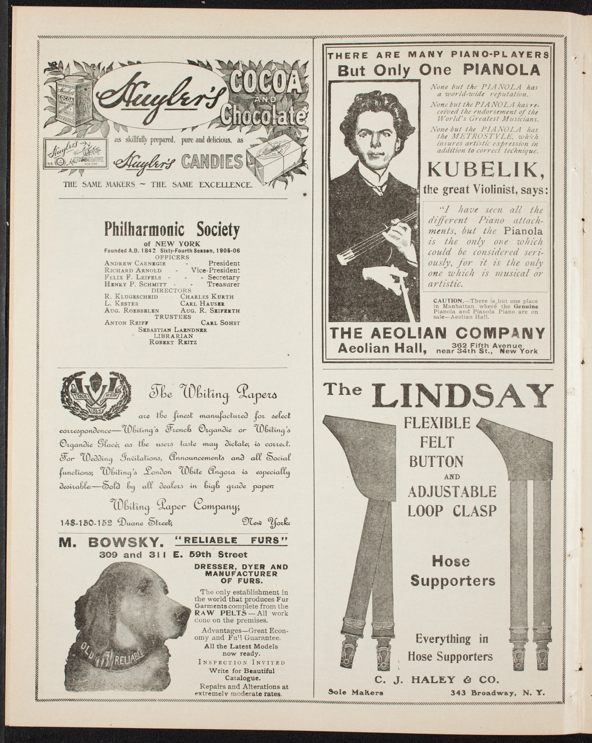 New York Philharmonic, March 23, 1906, program page 6