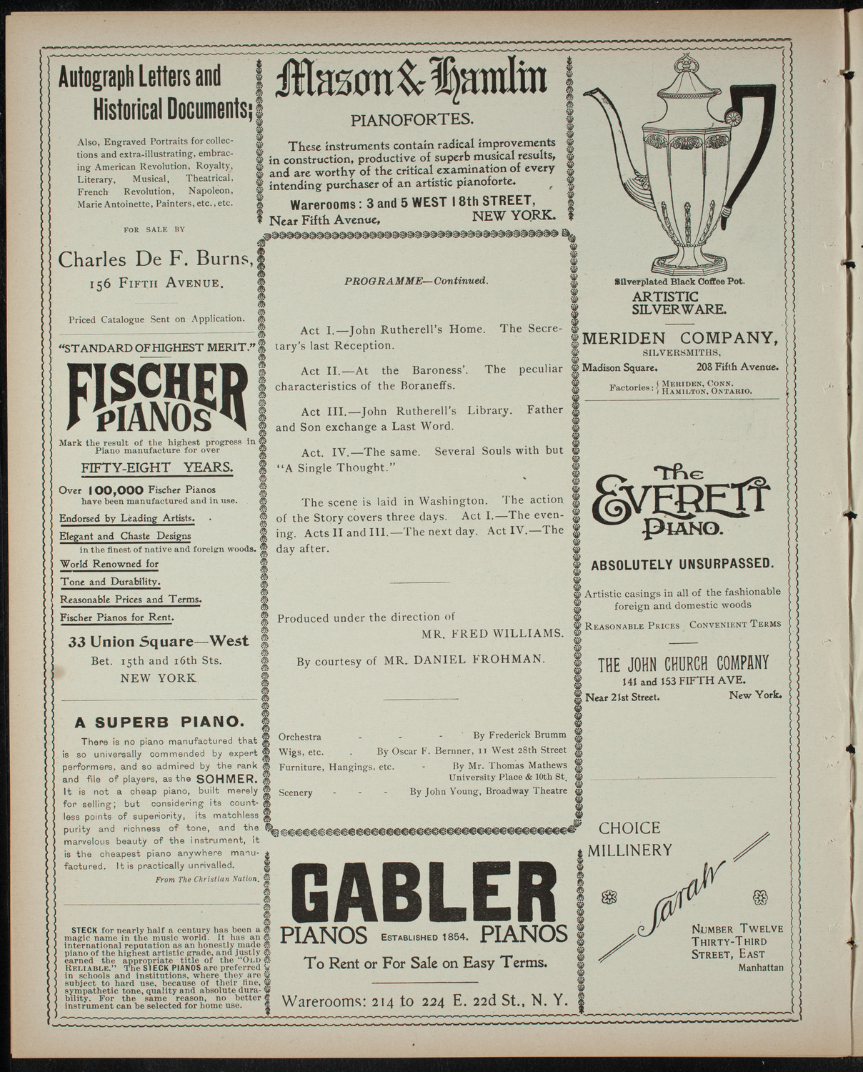 Amateur Comedy Club, April 5, 1899, program page 6