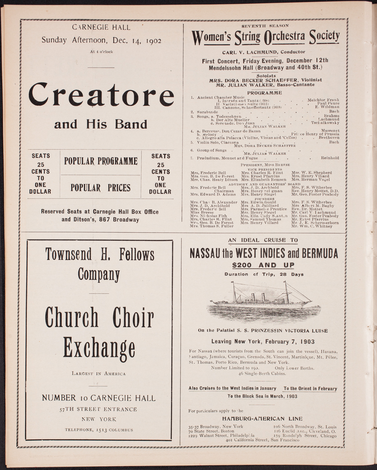 New York Banks' Glee Club, December 4, 1902, program page 8
