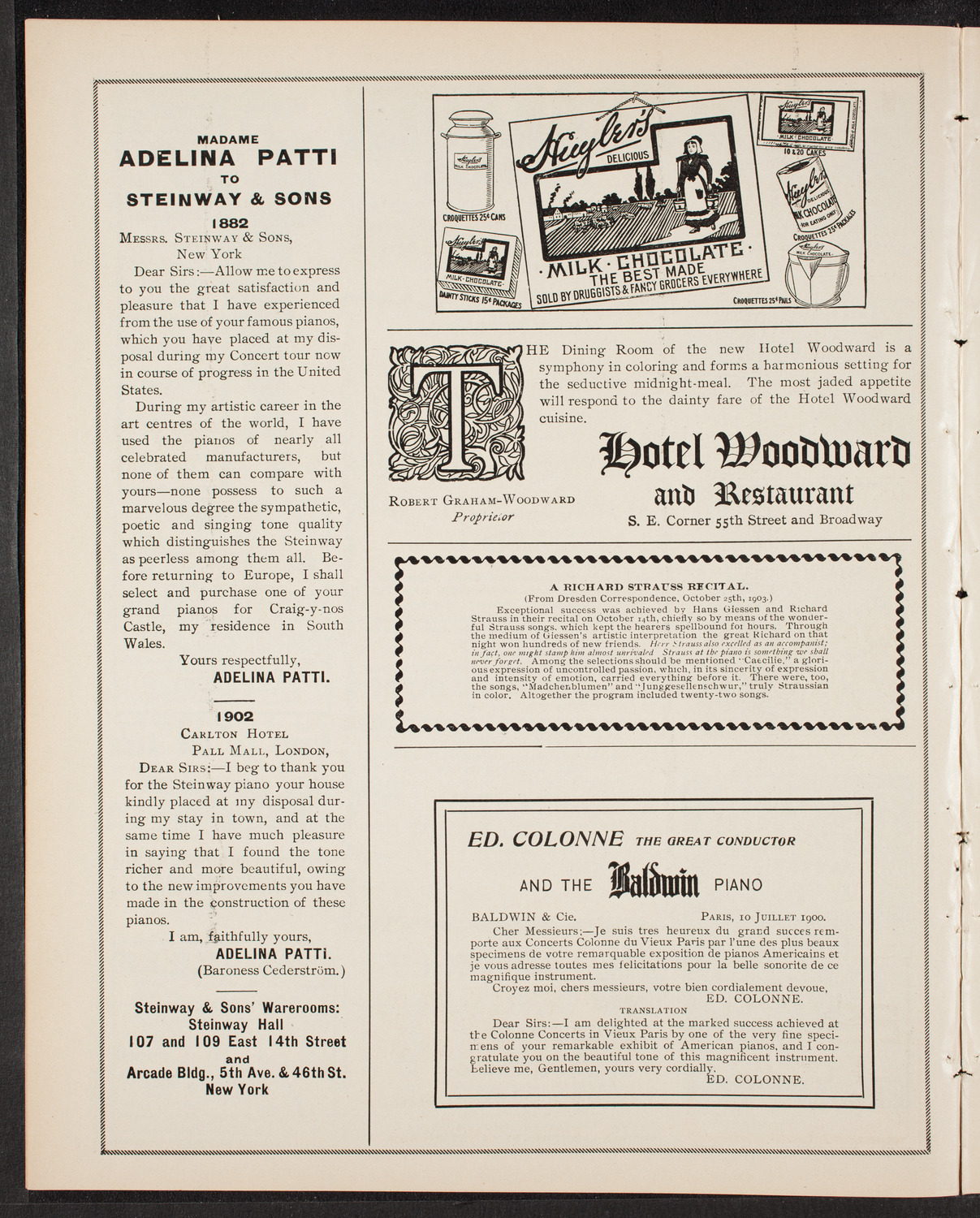 Wetzler Symphony Orchestra, November 21, 1903, program page 4