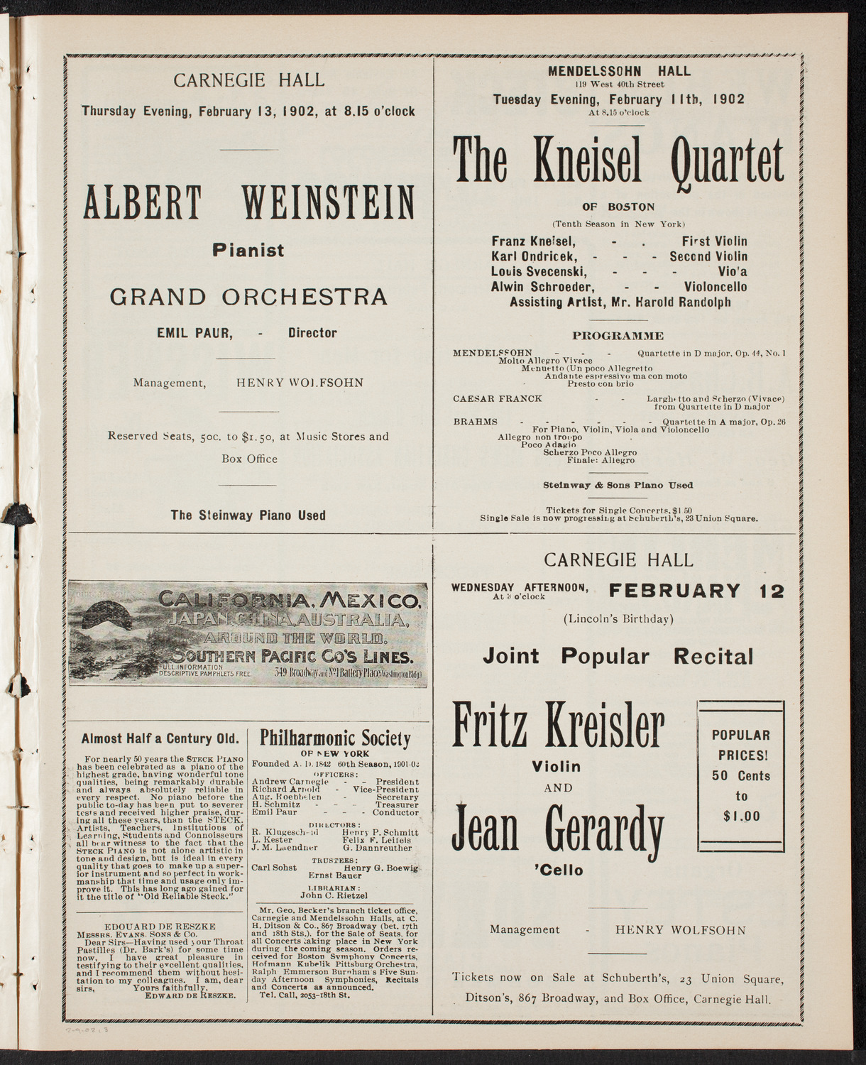 Meeting: YMCA - Mass Meeting for Men, February 9, 1902, program page 5