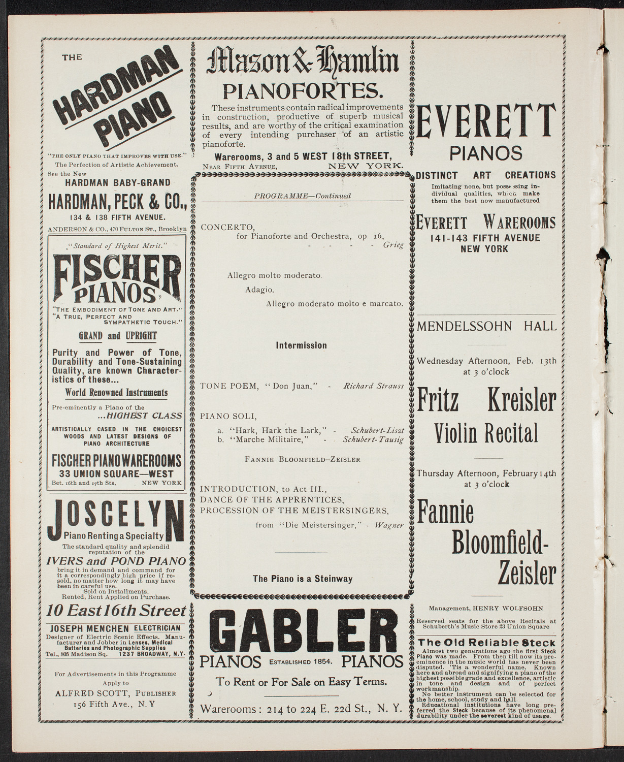 Pittsburgh Symphony Orchestra, February 12, 1901, program page 6