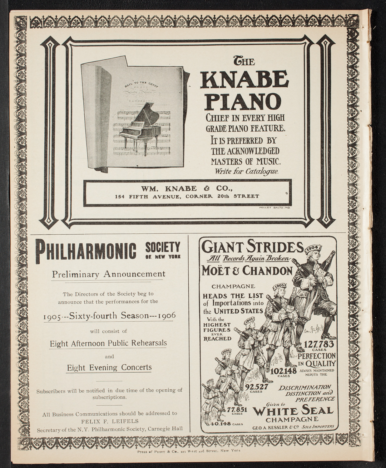 Ignacy Jan Paderewski, Piano, March 25, 1905, program page 12