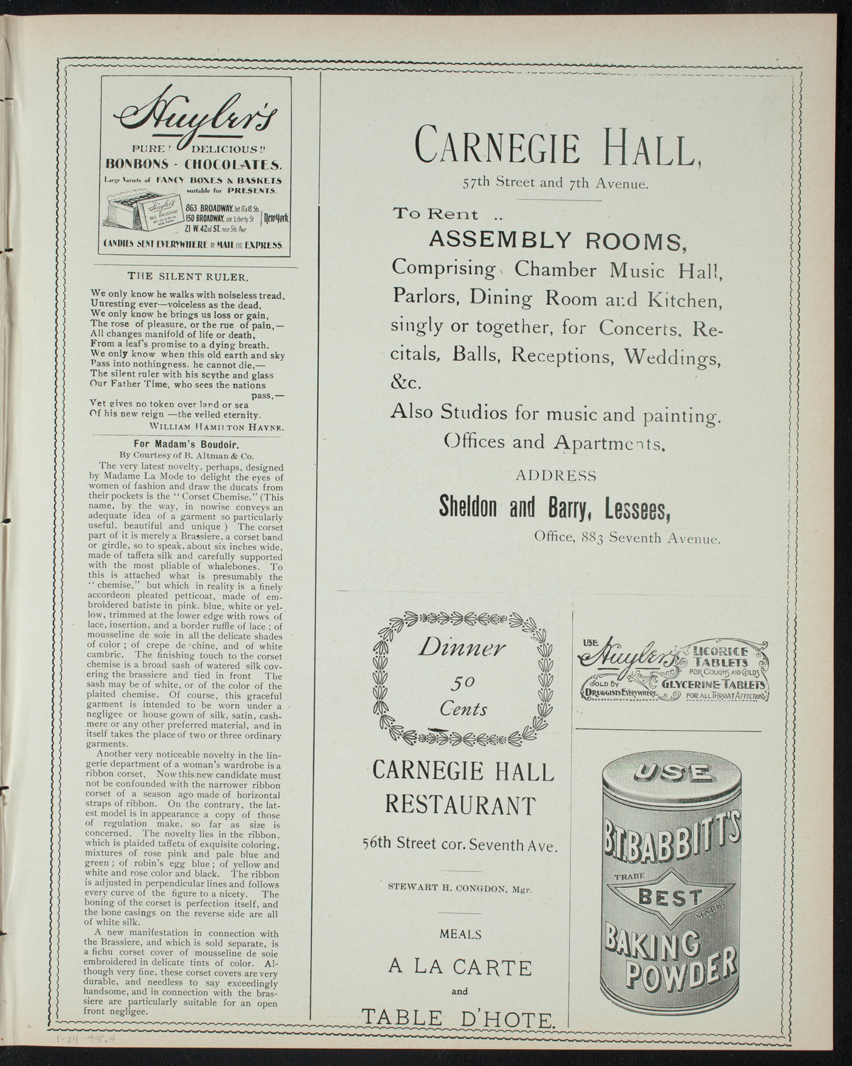 Clara L. Smith and Others, January 24, 1898, program page 7