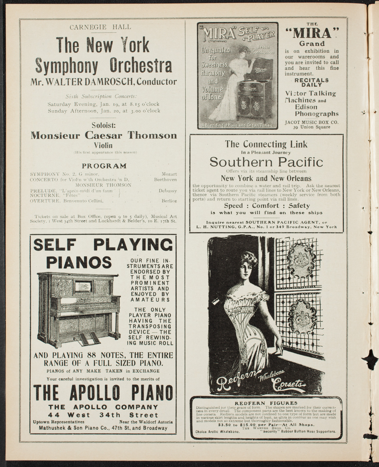 Boston Symphony Orchestra, January 12, 1907, program page 2