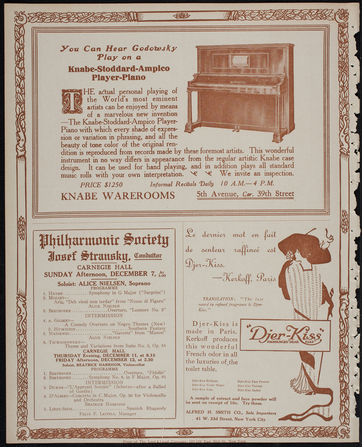Elmendorf Lecture: Yellowstone Park, November 30, 1913, program page 12