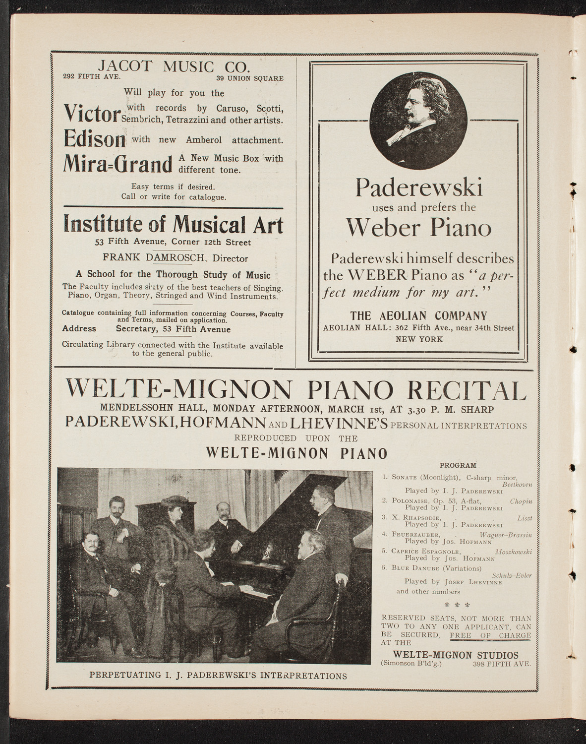 Symphony Concert for Young People, February 27, 1909, program page 6