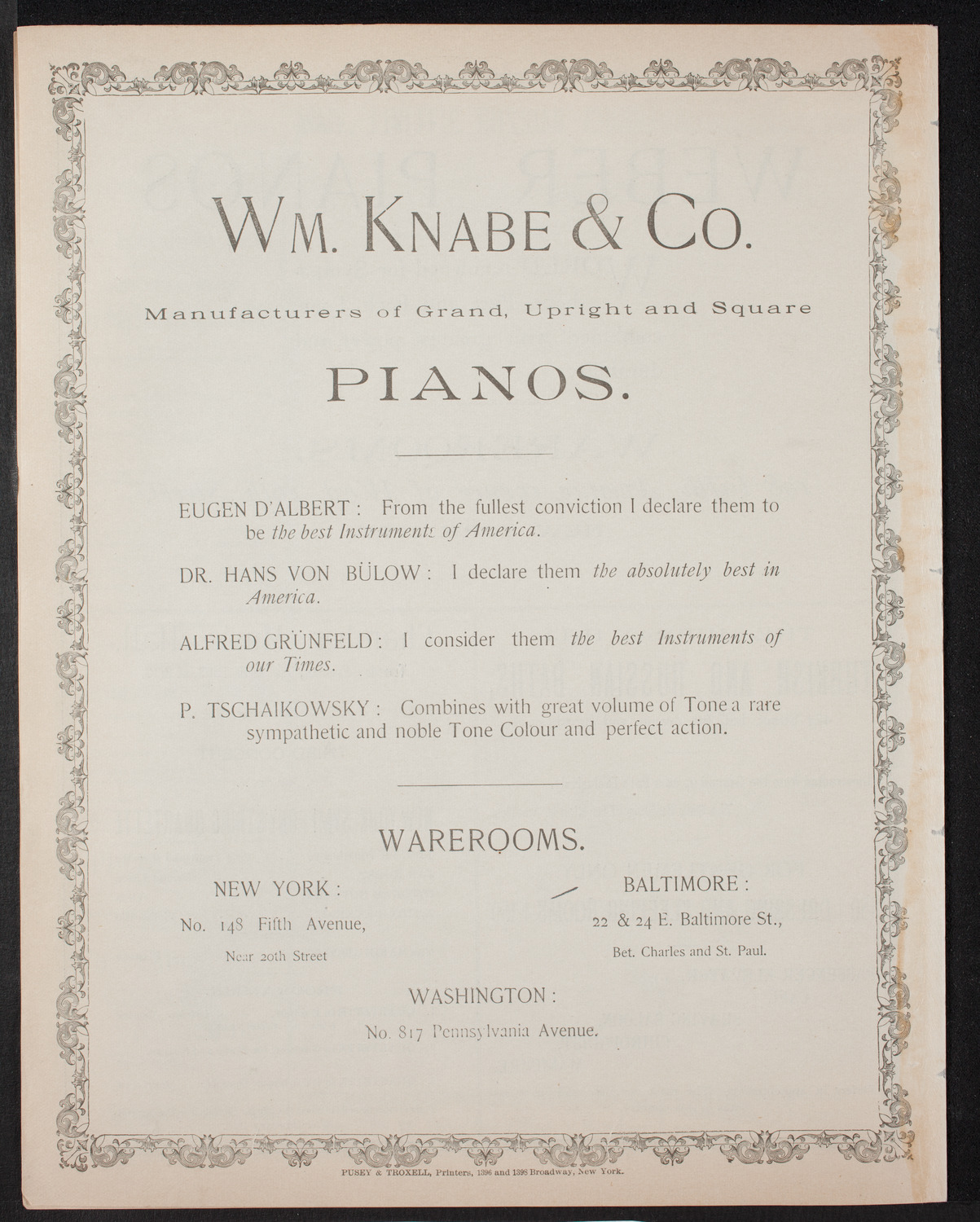 New York Symphony Orchestra, January 6, 1893, program page 9
