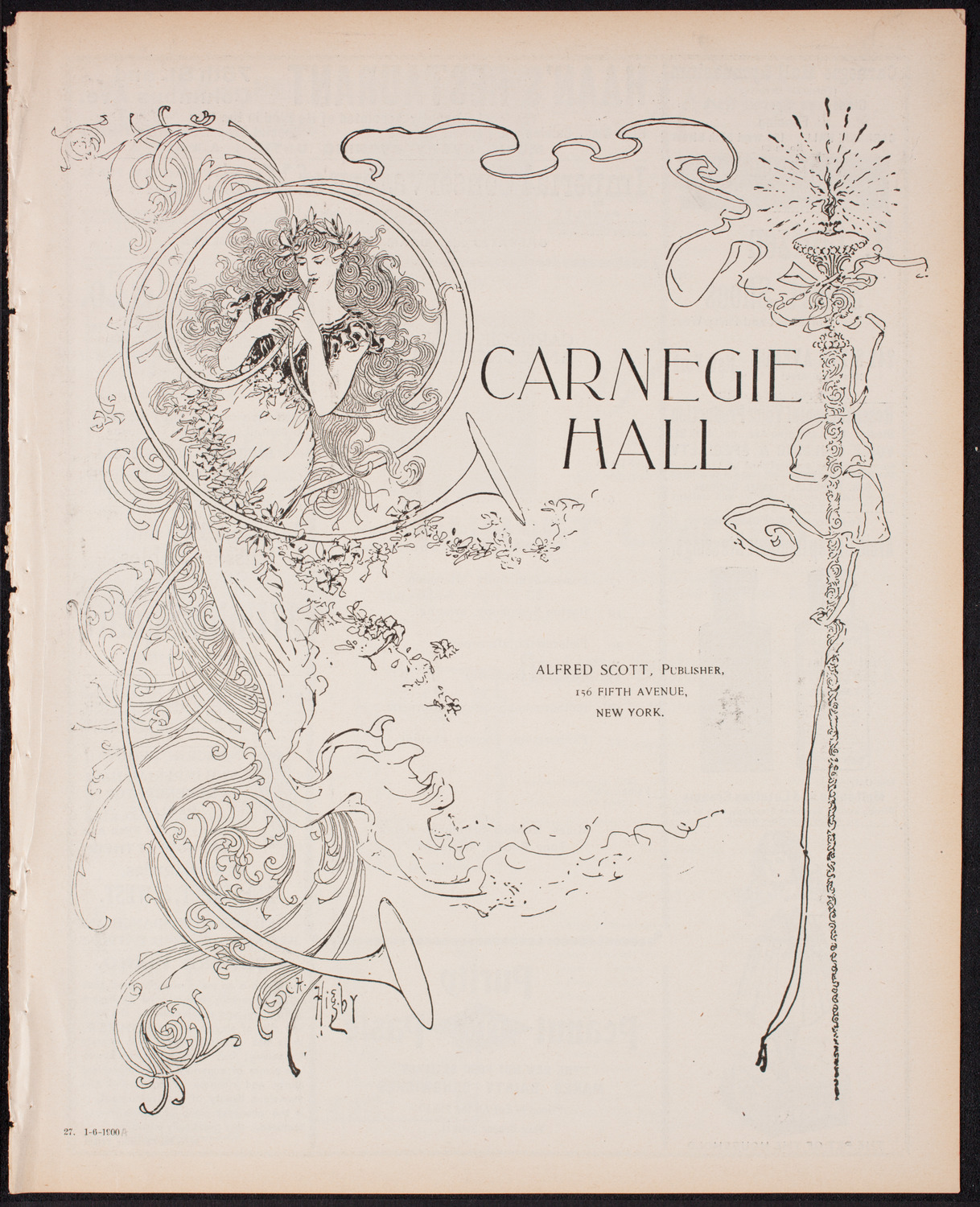 Ignacy Jan Paderewski, Piano, January 6, 1900, program page 1