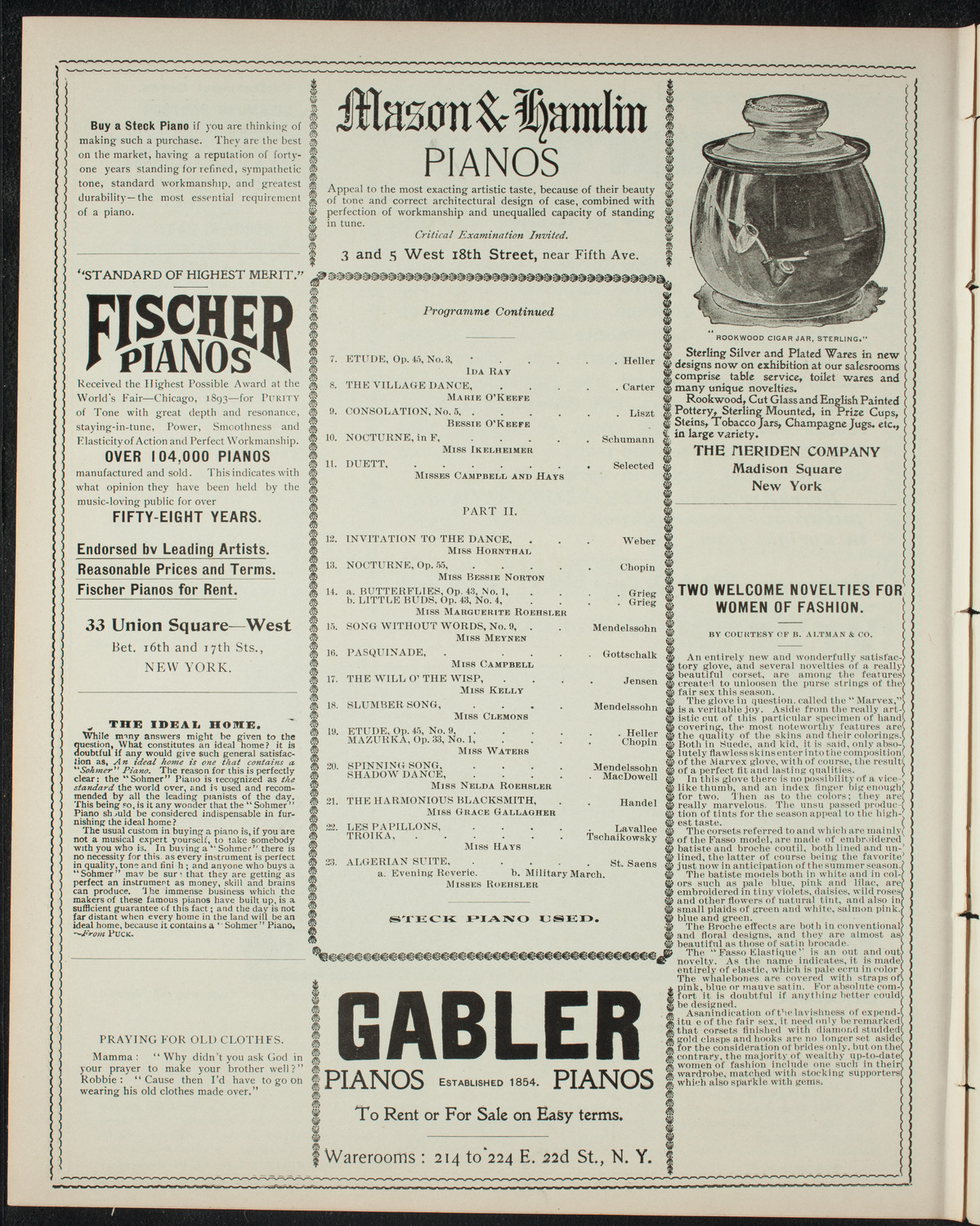 Students of Angela Gallagher, May 26, 1898, program page 6