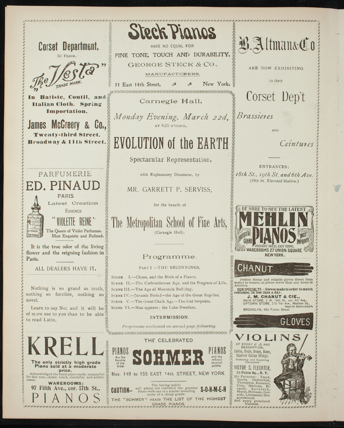 Illustrated Lecture: Evolution of the Earth, March 22, 1897, program page 4