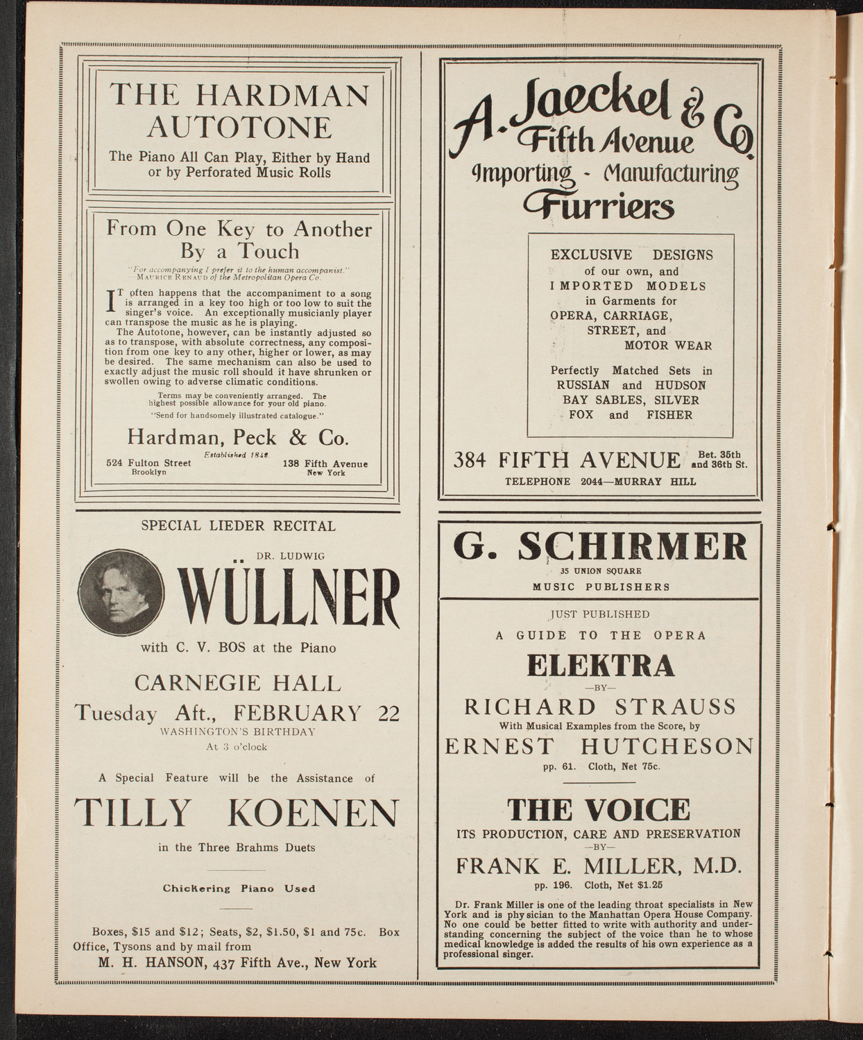 New York Philharmonic, February 17, 1910, program page 8