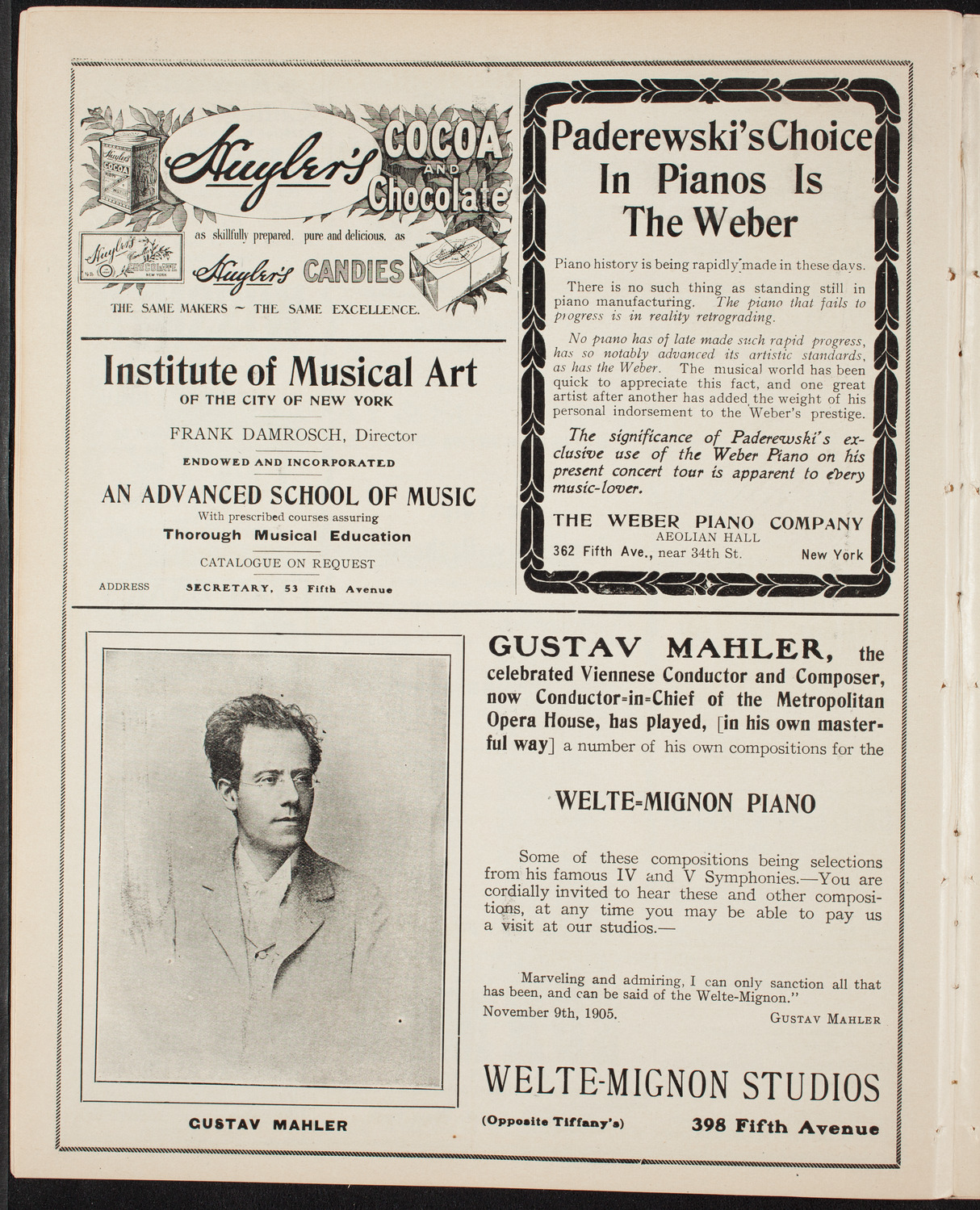 Volpe Symphony Society of New York, January 23, 1908, program page 6