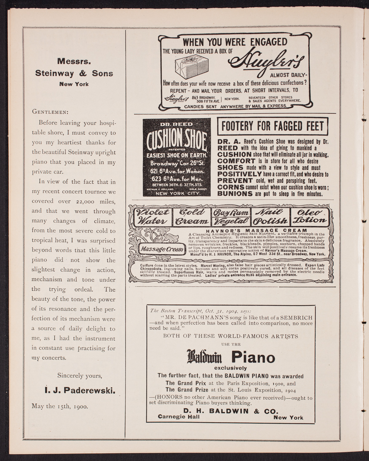 Fritz Kreisler, Violin, with the New York Symphony Orchestra, January 3, 1905, program page 4