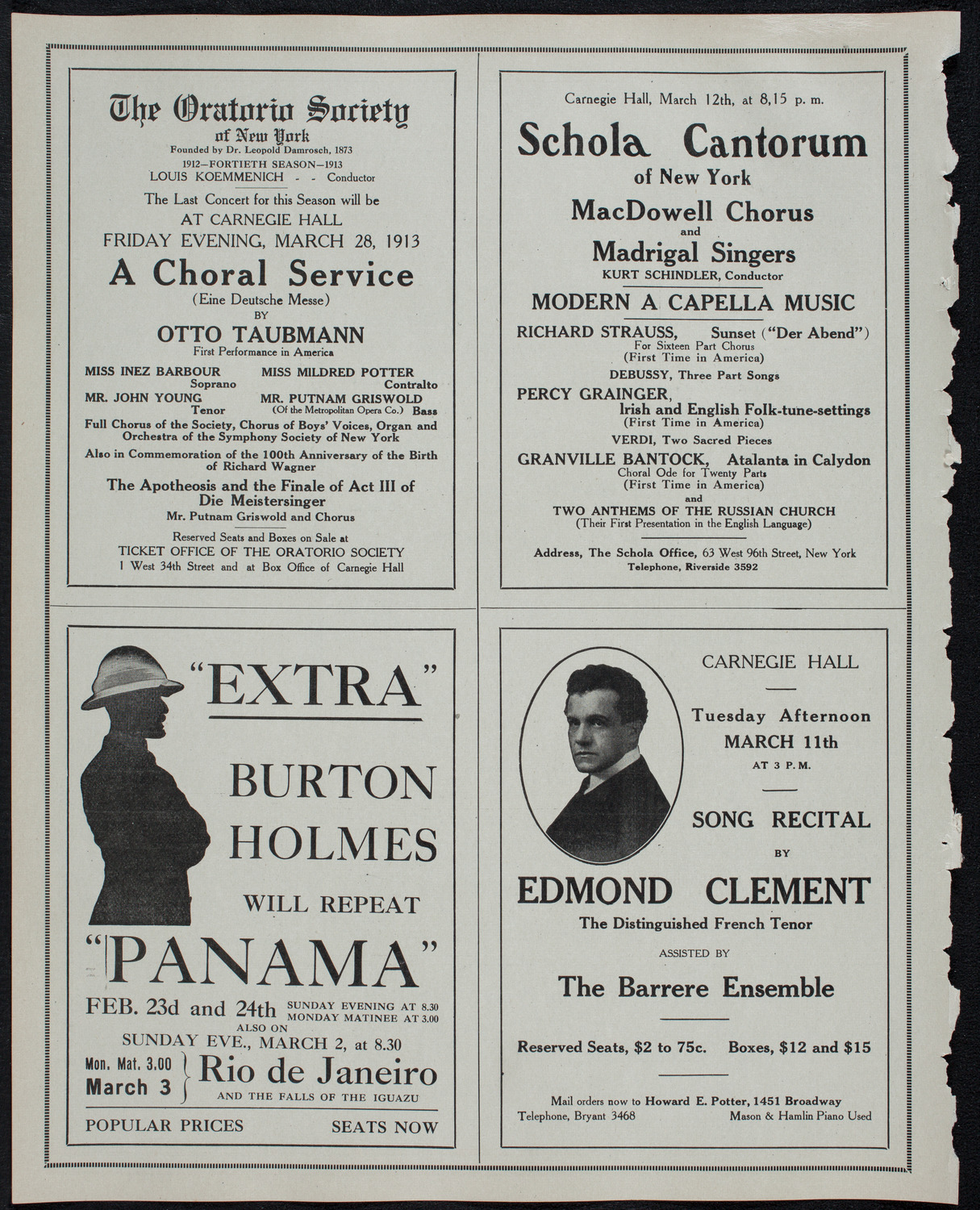 Boston Symphony Orchestra, February 22, 1913, program page 10