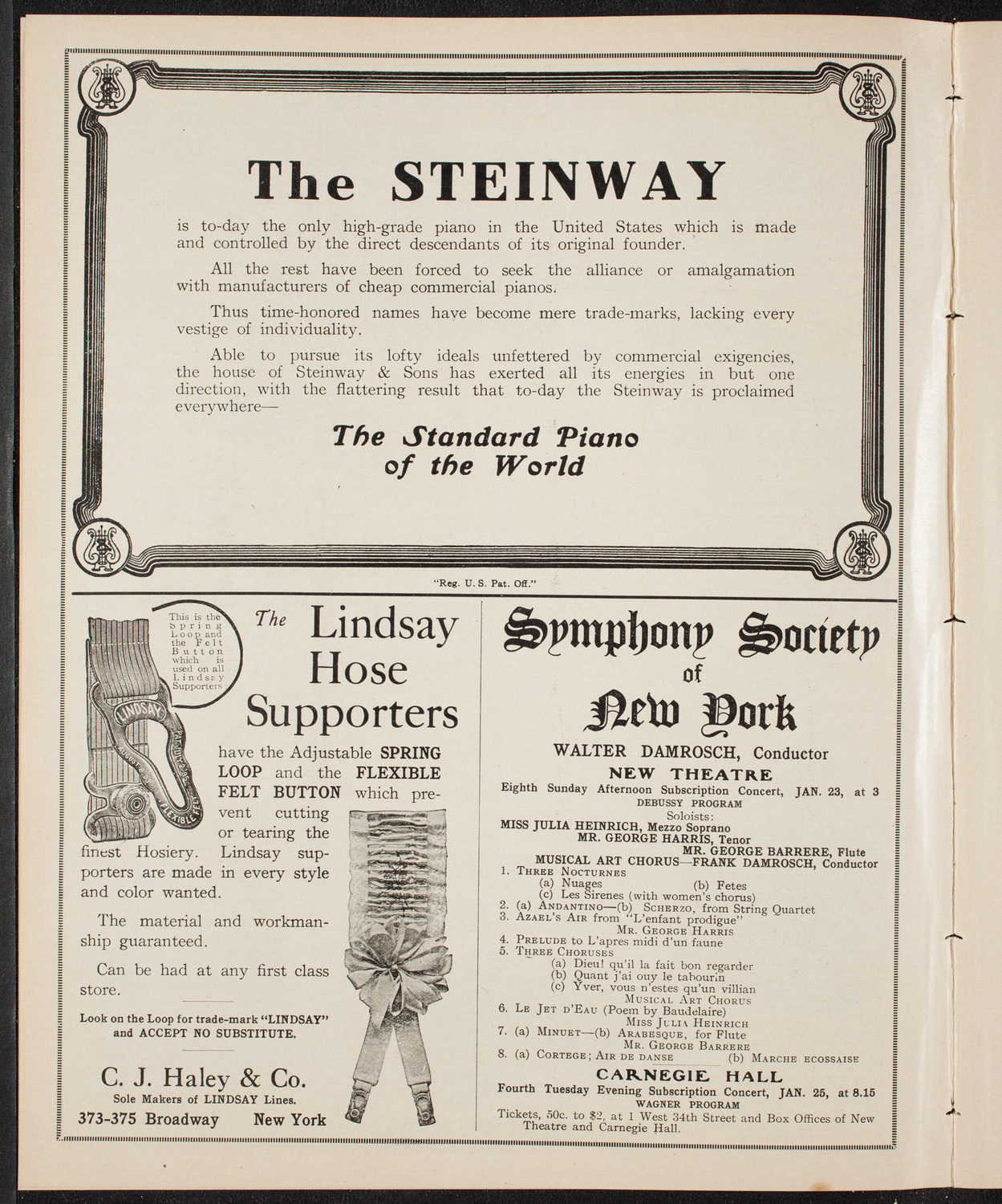Boston Symphony Orchestra, January 15, 1910, program page 4