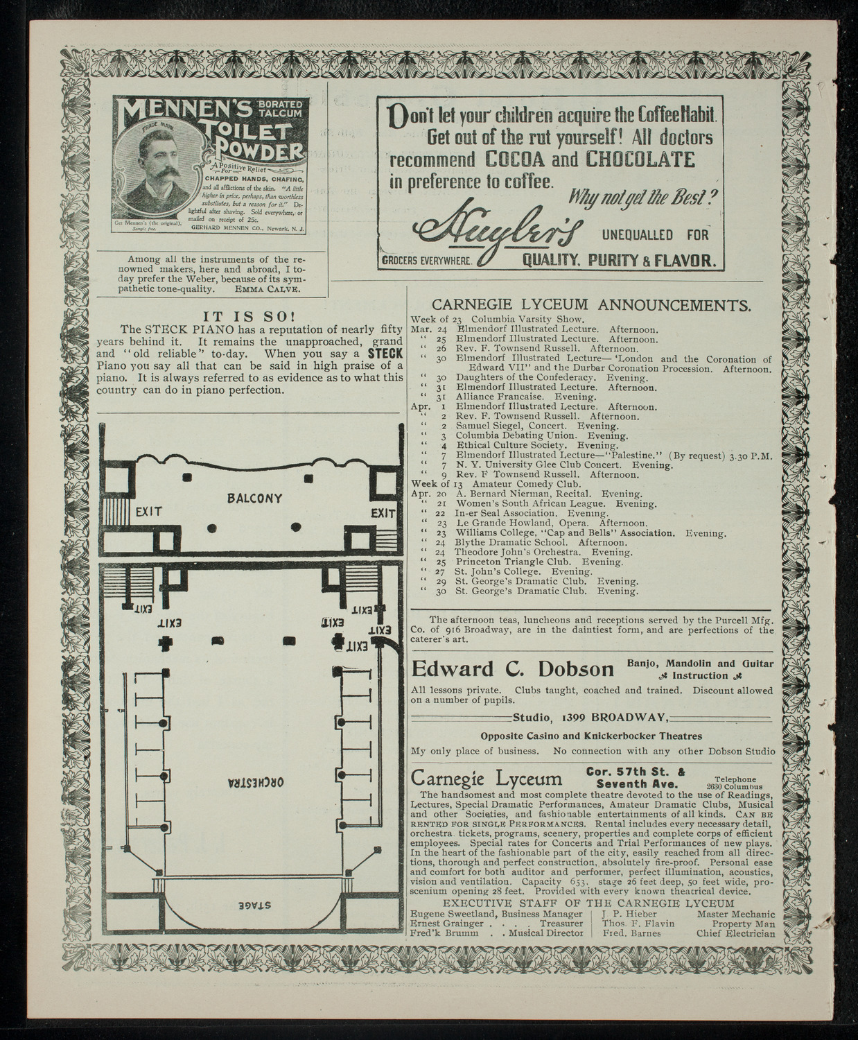 Elmendorf Lecture: Climbing the High Alps, March 24, 1903, program page 4