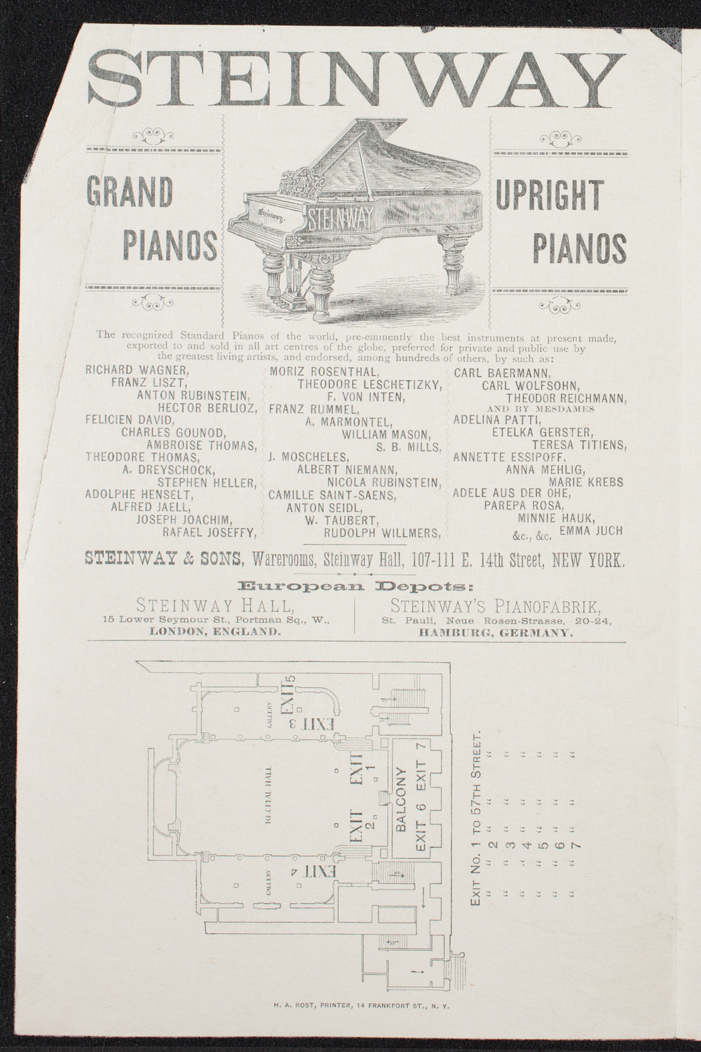 Franz Rummel, Piano, April 4, 1891, program page 2