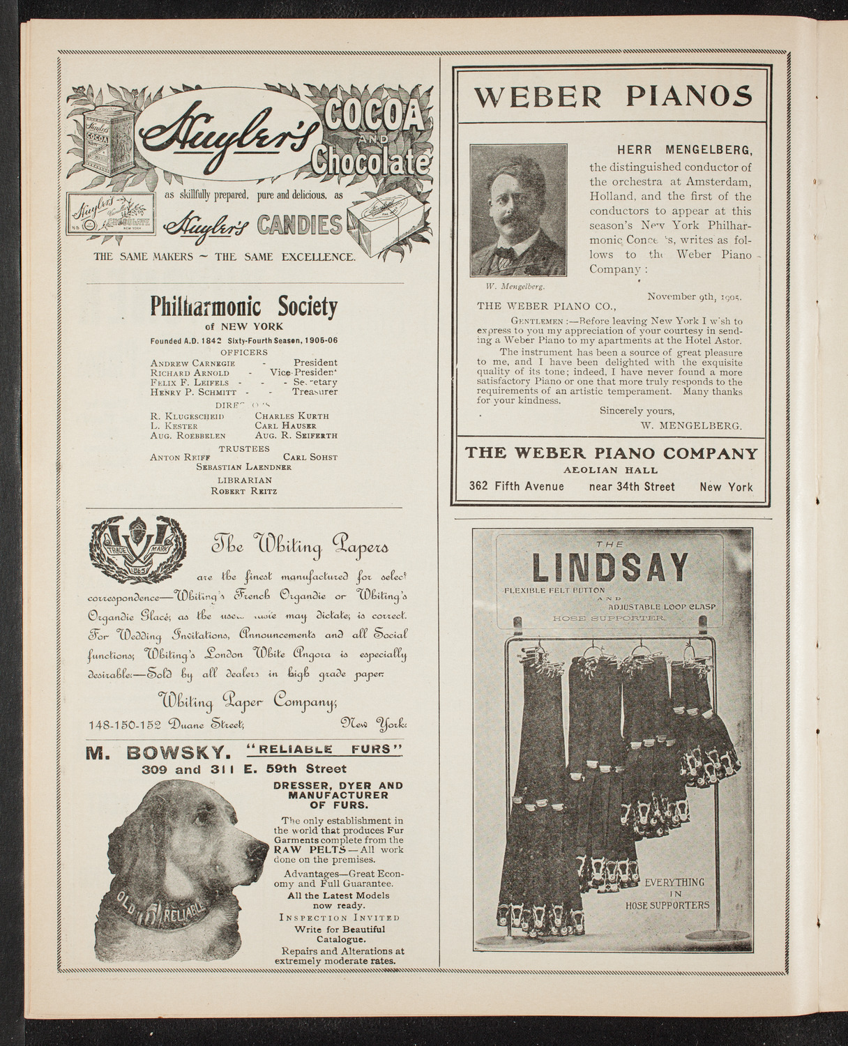 Oratorio Society of New York, December 28, 1905, program page 6