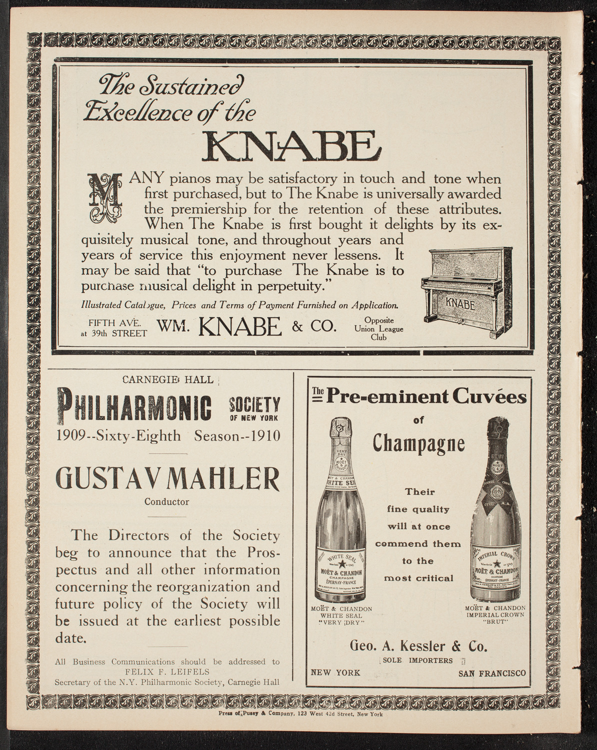 New York Festival Chorus and Orchestra, April 11, 1909, program page 12