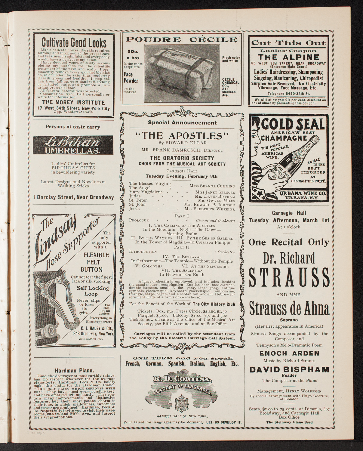 New York Philharmonic, January 30, 1904, program page 9