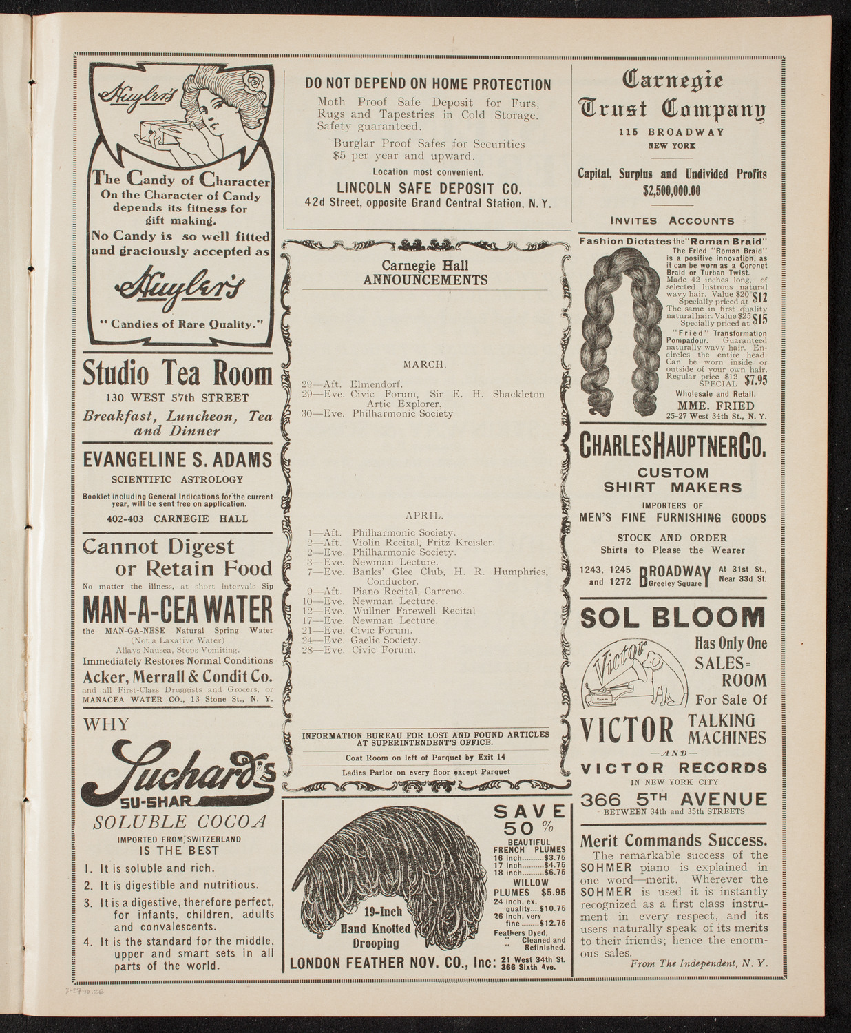 Newman's Illustrated Talks on Travel Topics, March 27, 1910, program page 3